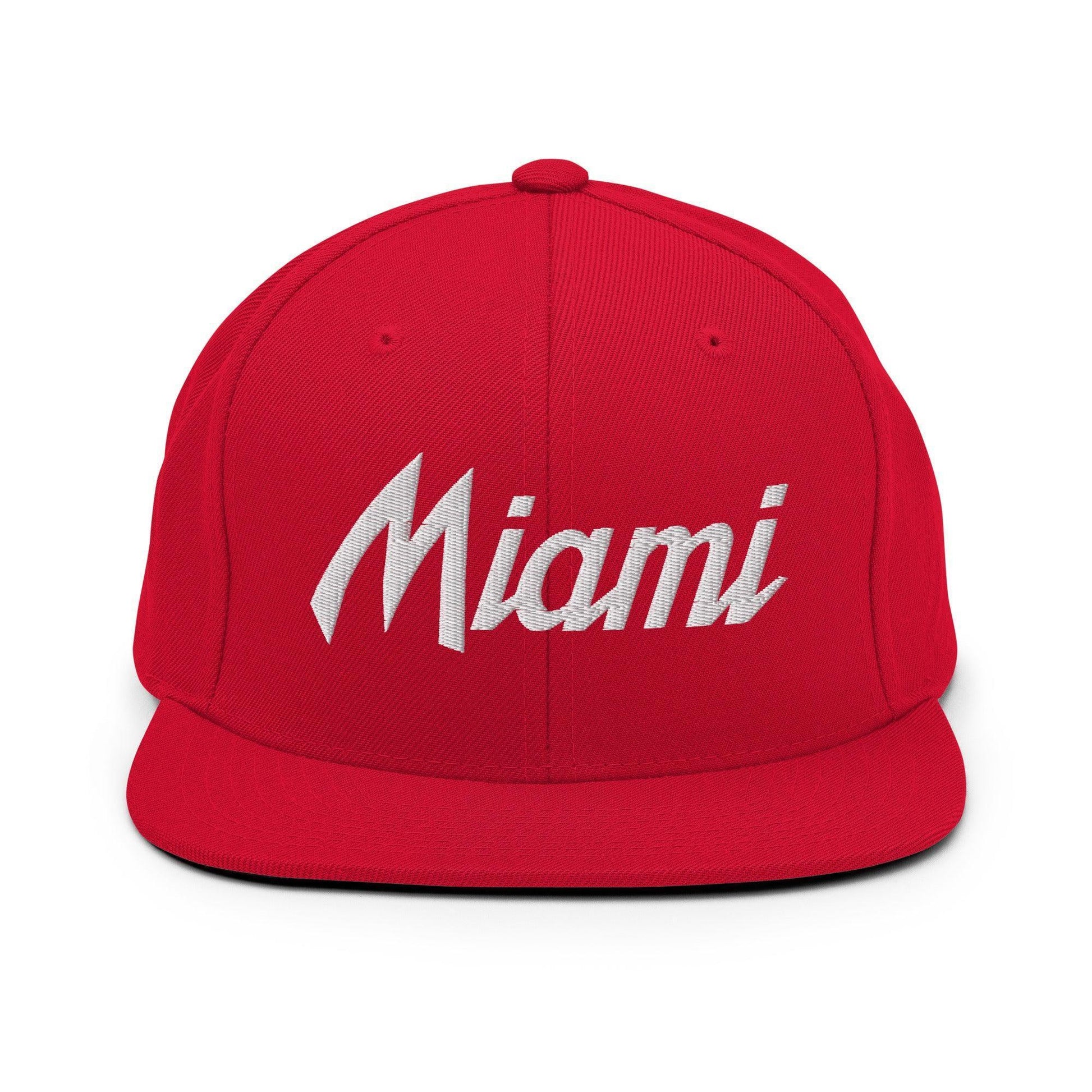 Miami Script Snapback Hat Red