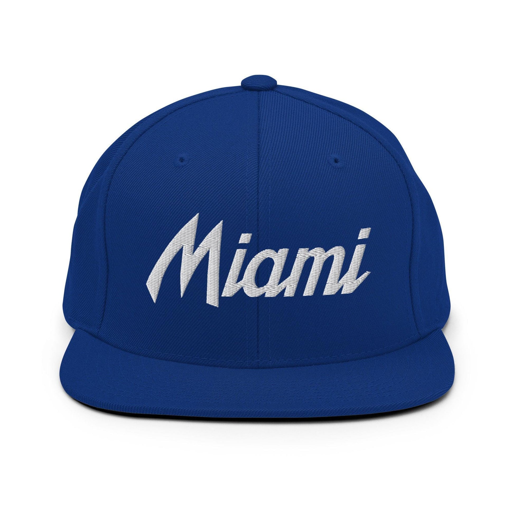 Miami Script Snapback Hat Royal Blue