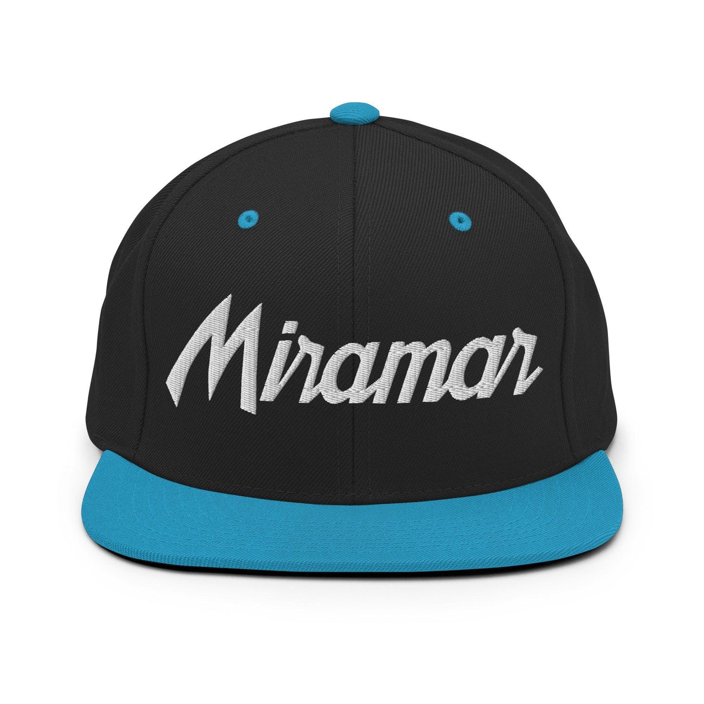Miramar Script Snapback Hat Black/ Teal