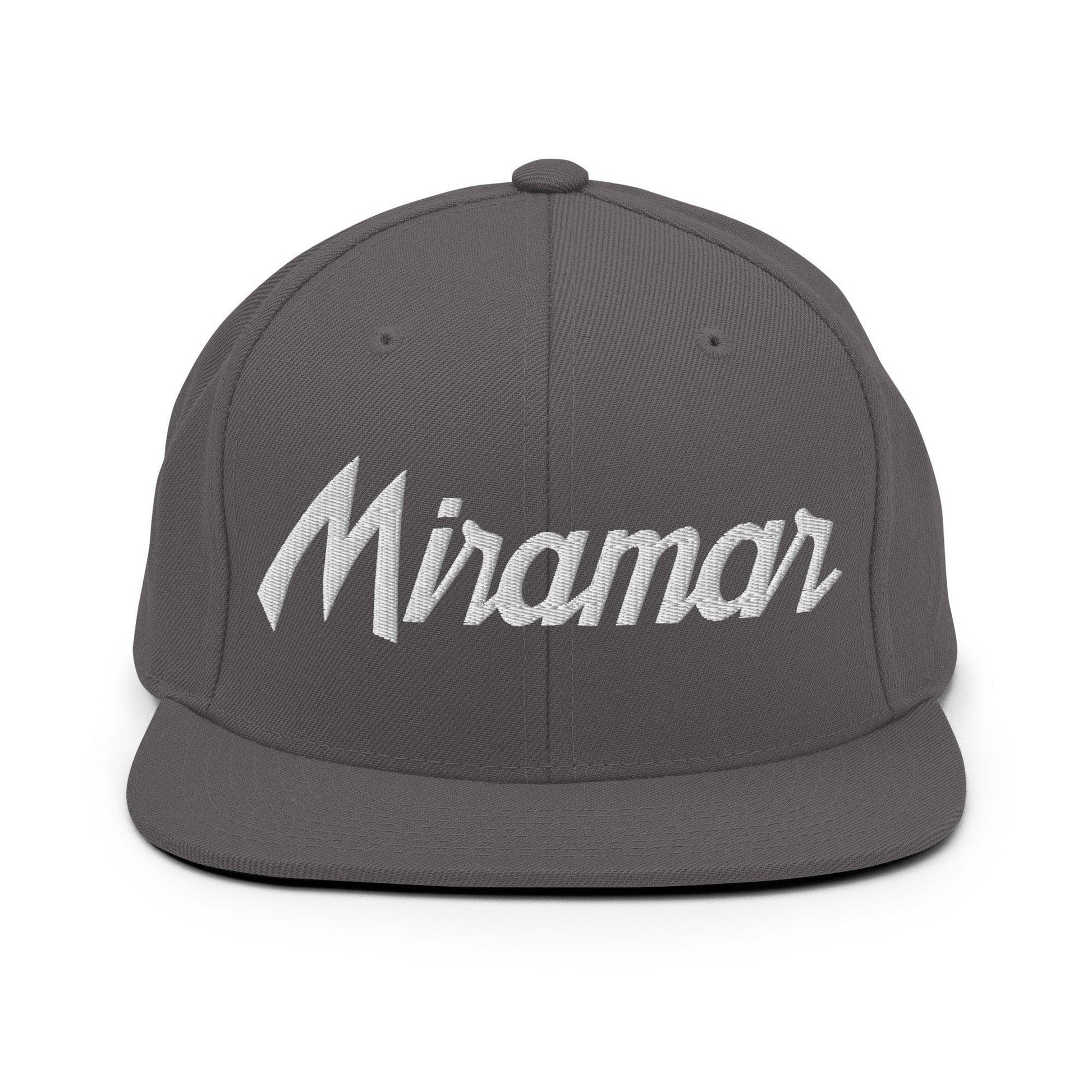 Miramar Script Snapback Hat Dark Grey
