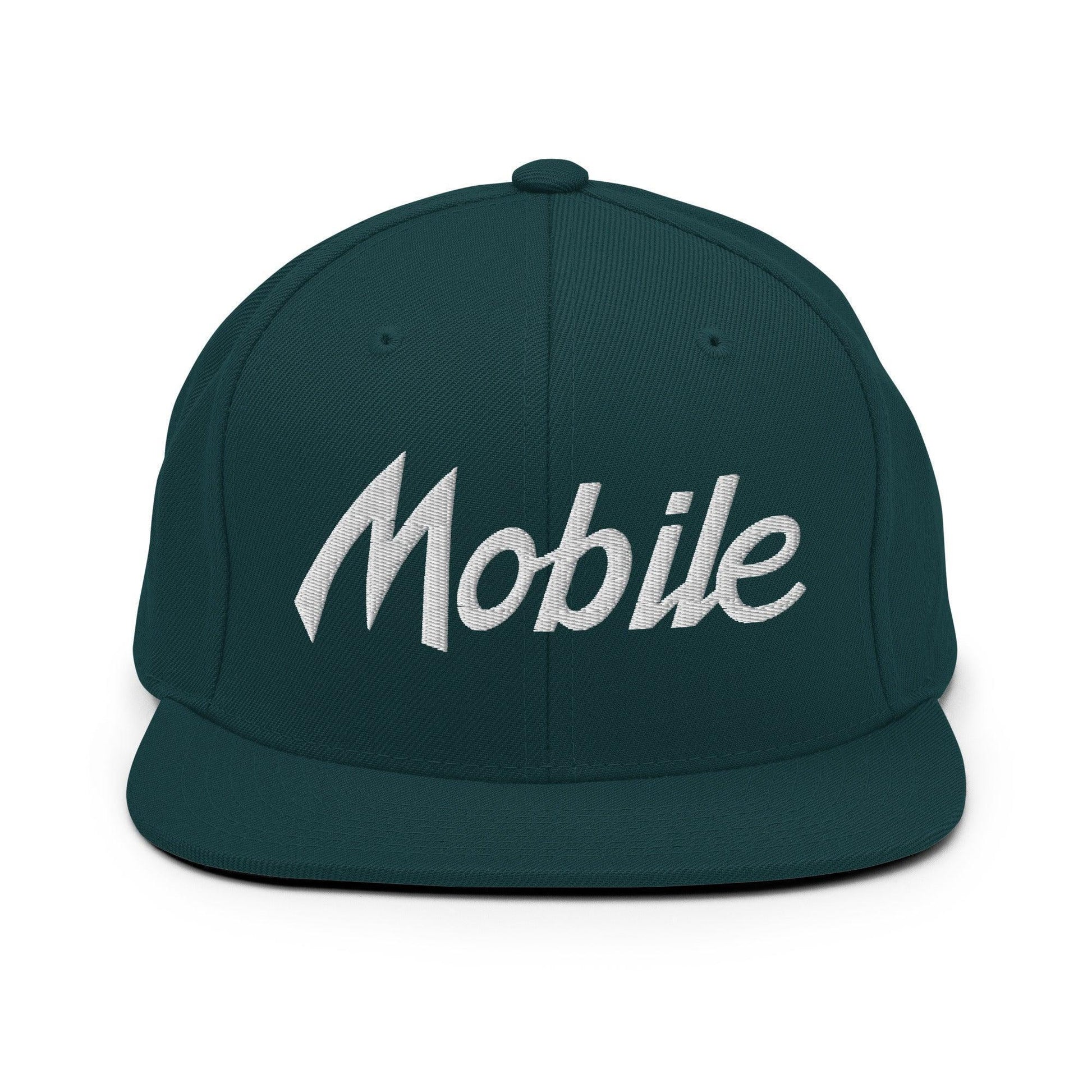 Mobile Script Snapback Hat Spruce