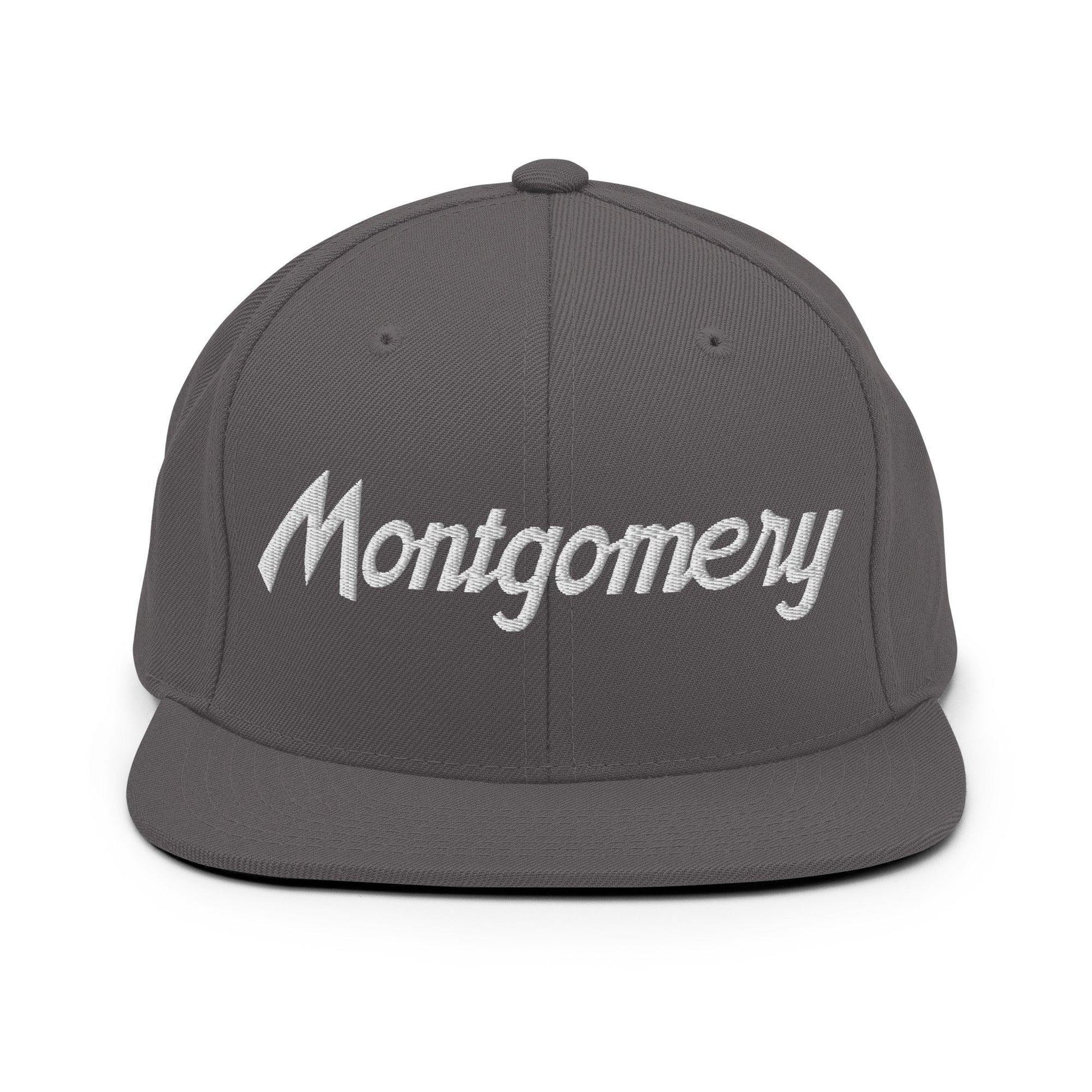 Montgomery Script Snapback Hat Dark Grey