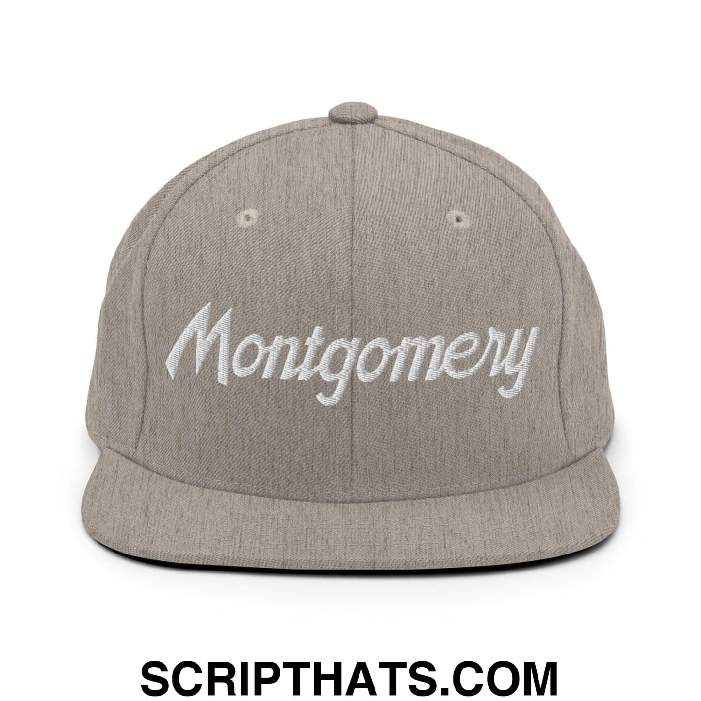 Montgomery Script Snapback Hat Heather Grey
