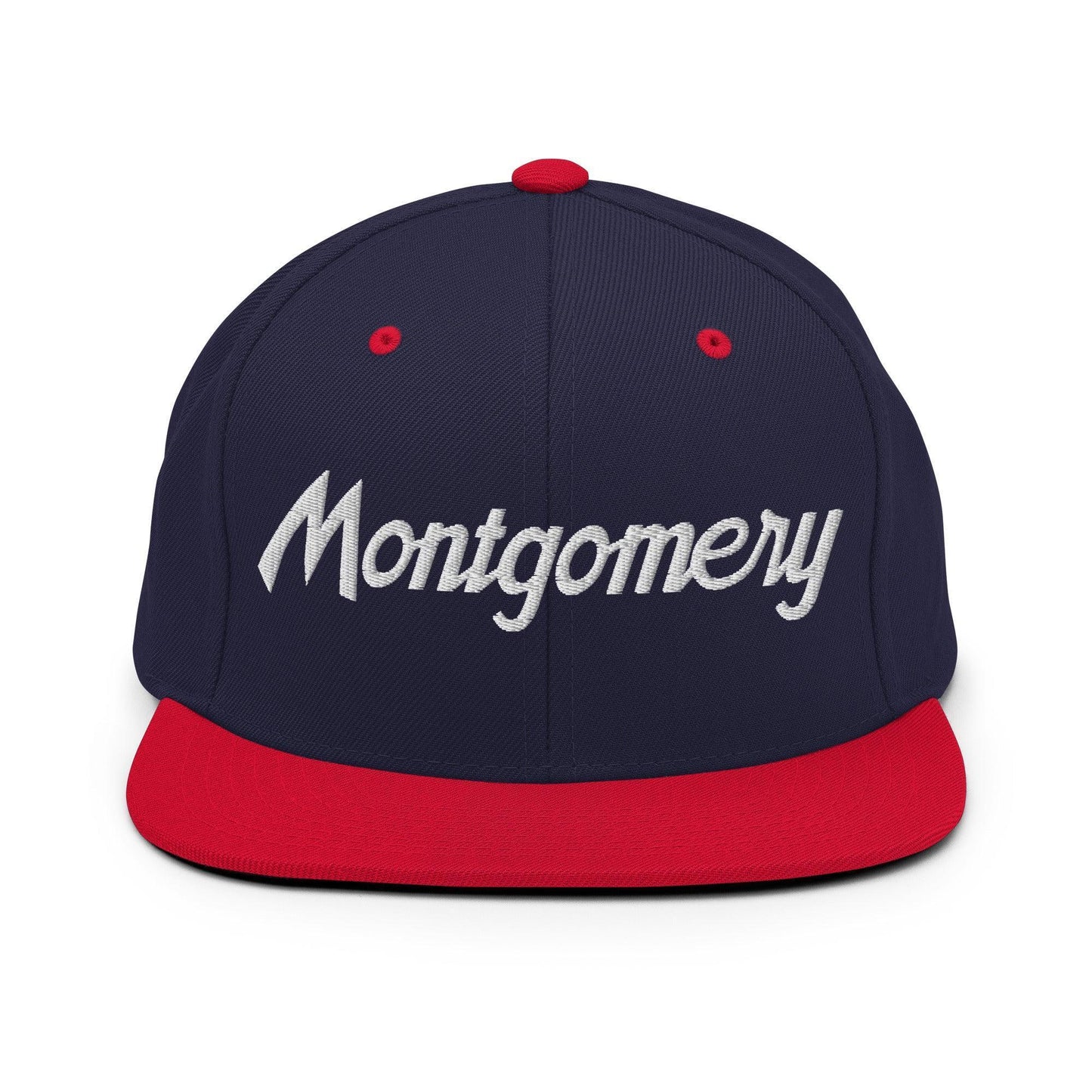 Montgomery Script Snapback Hat Navy/ Red