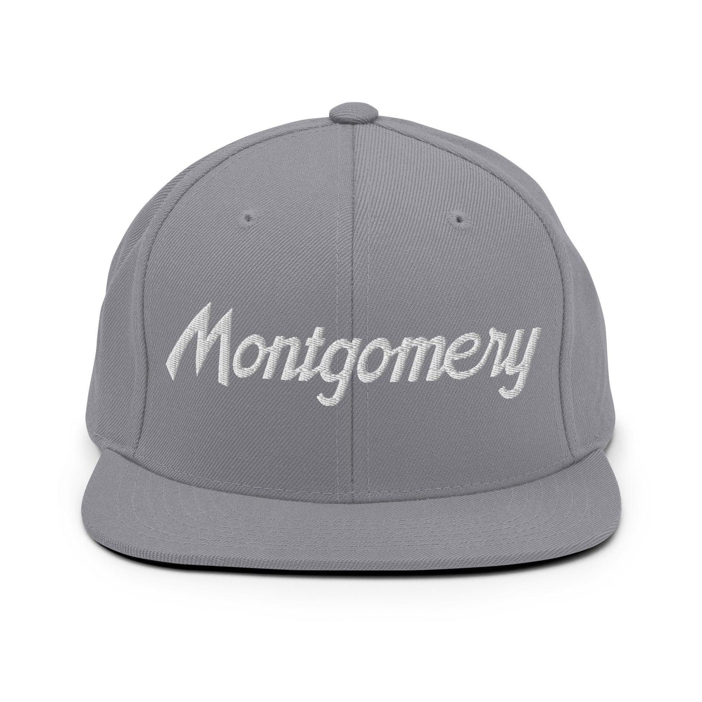 Montgomery Script Snapback Hat Silver