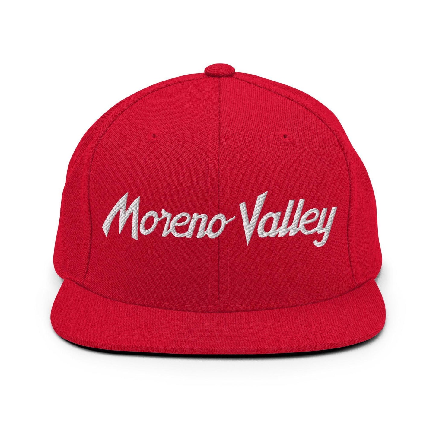 Moreno Valley Script Snapback Hat Red