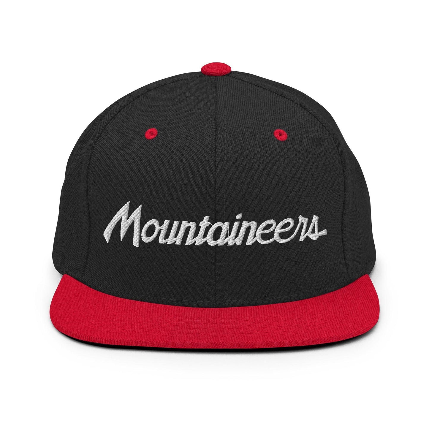 Mountaineers School Mascot Script Snapback Hat Black/ Red