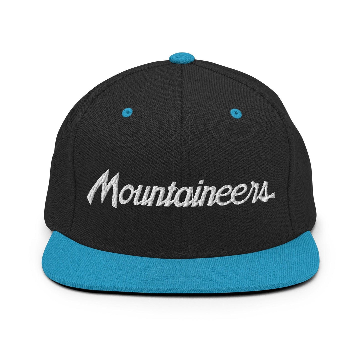 Mountaineers School Mascot Script Snapback Hat Black/ Teal