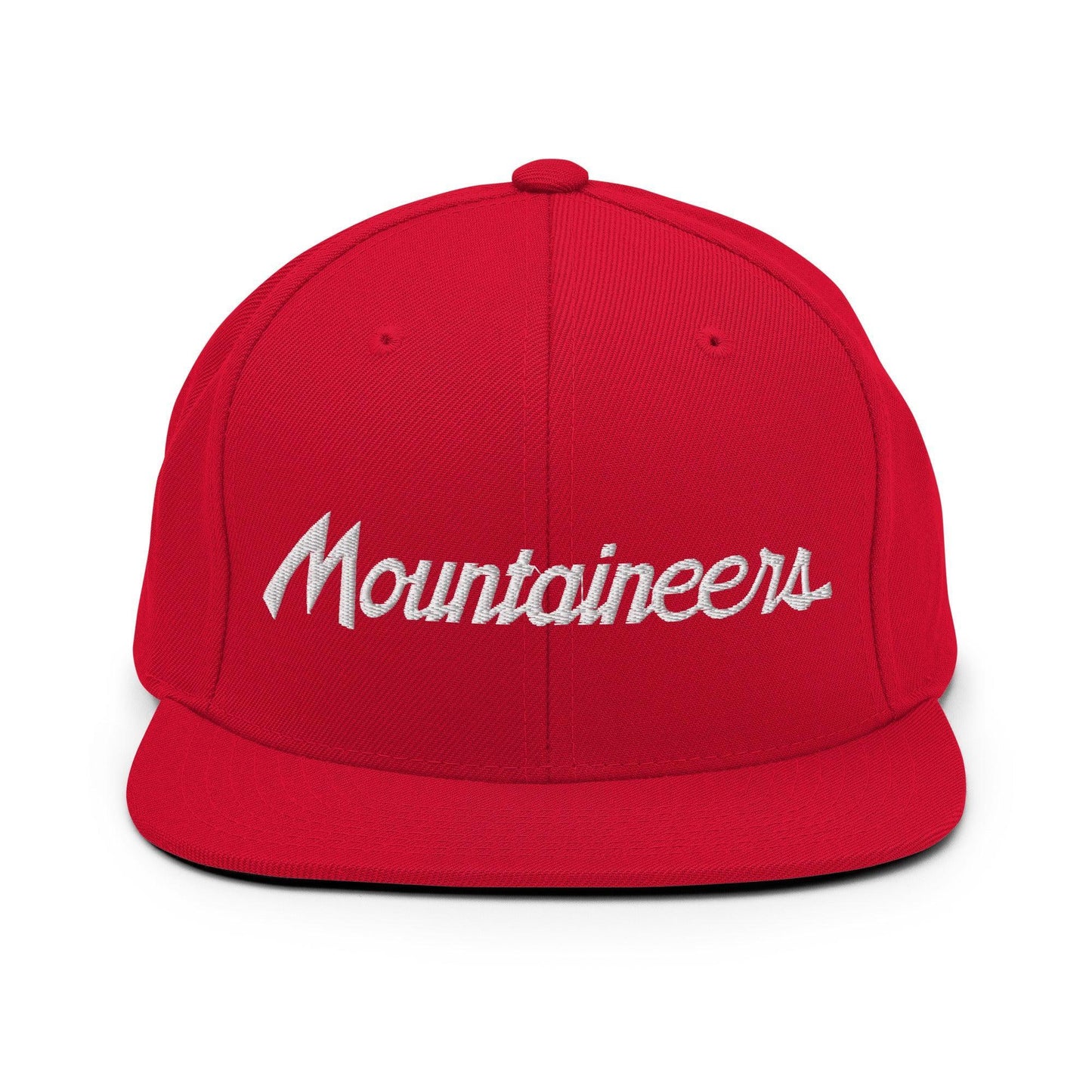 Mountaineers School Mascot Script Snapback Hat Red