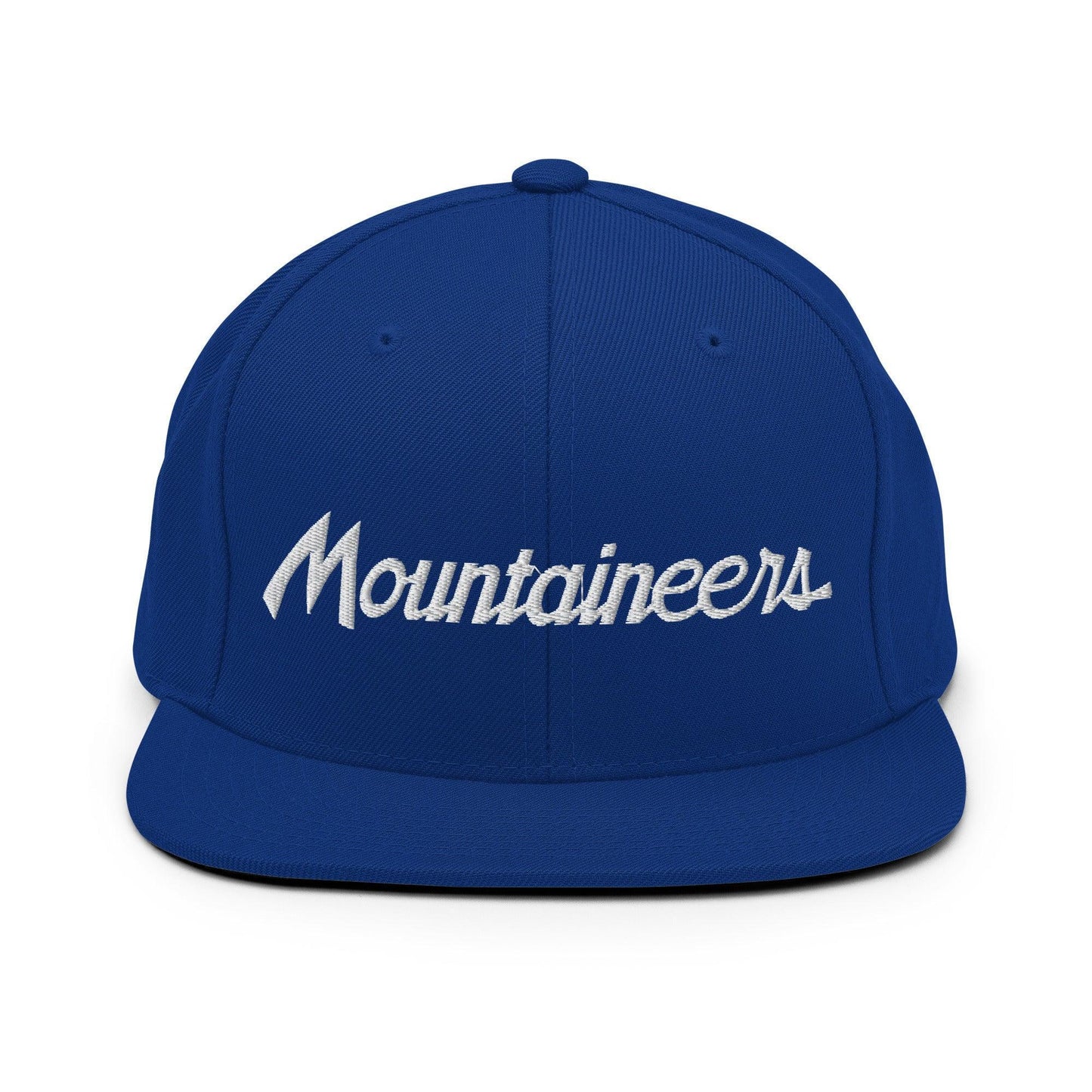 Mountaineers School Mascot Script Snapback Hat Royal Blue