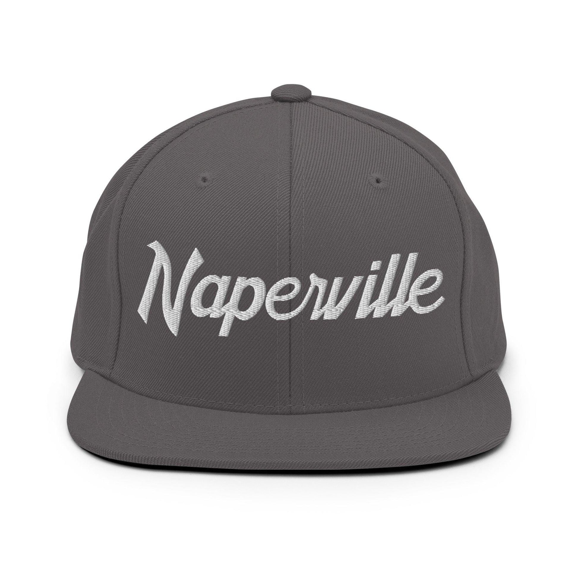 Naperville Script Snapback Hat Dark Grey