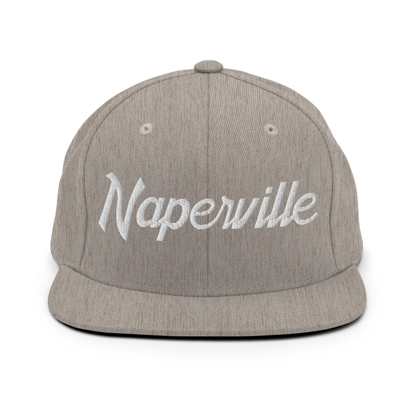 Naperville Script Snapback Hat Heather Grey