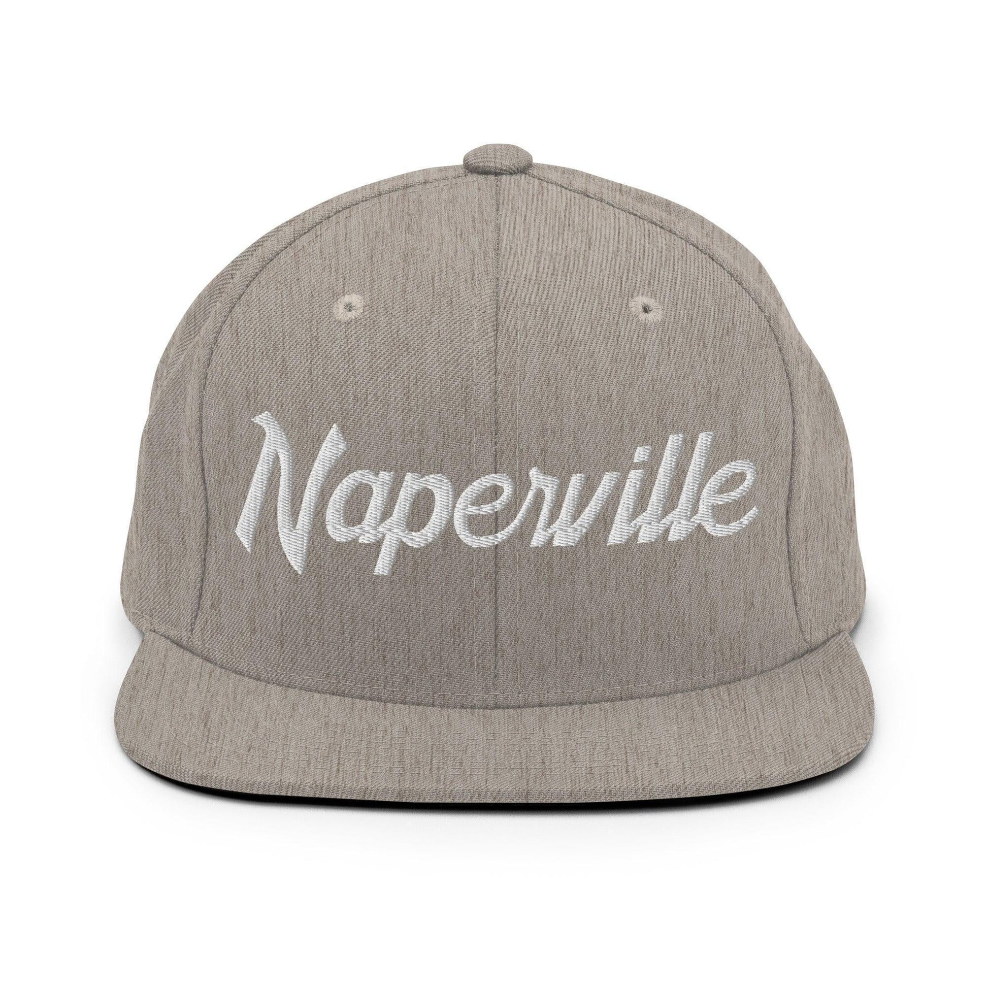 Naperville Script Snapback Hat Heather Grey