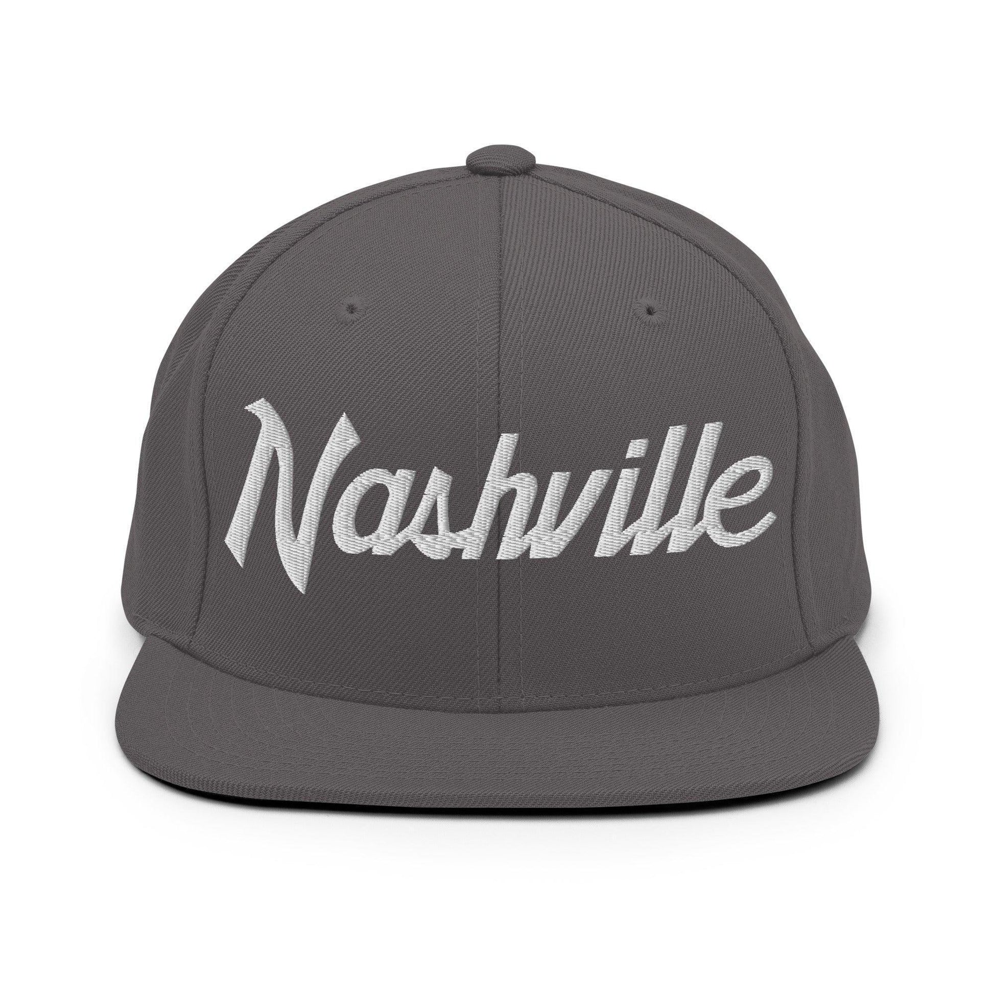 Nashville Script Snapback Hat Dark Grey