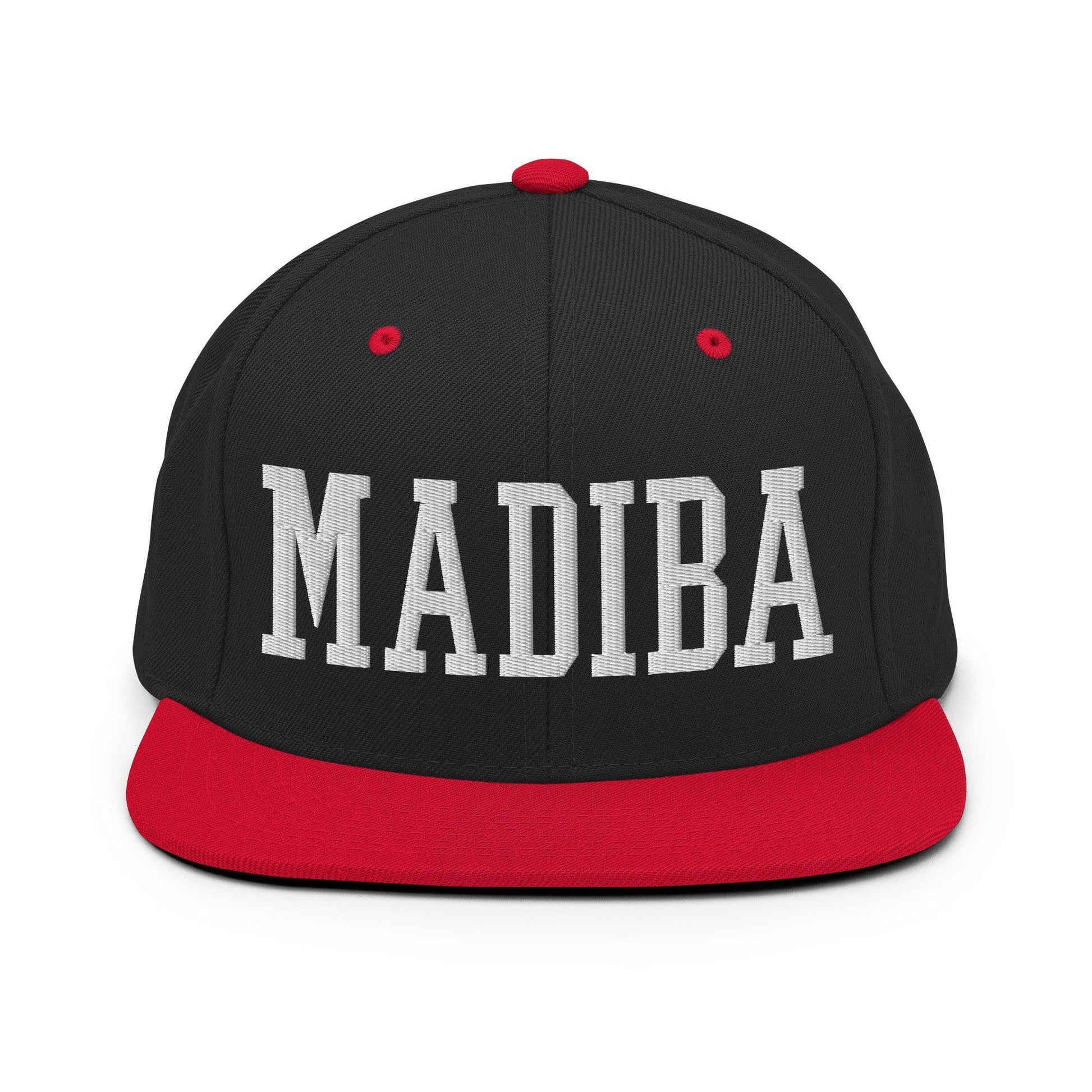 Nelson Mandela Madiba Block Snapback Hat Black/ Red