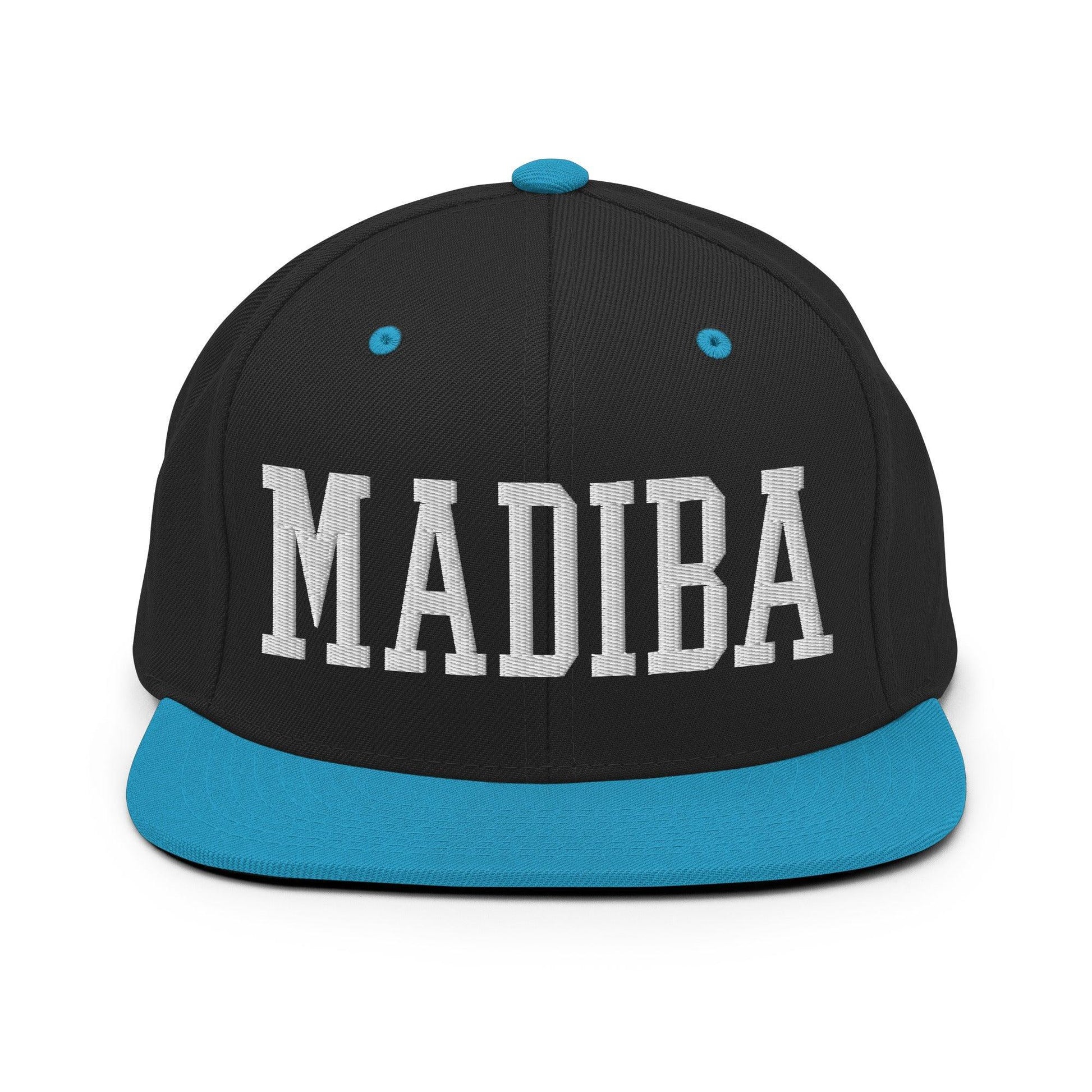 Nelson Mandela Madiba Block Snapback Hat Black/ Teal