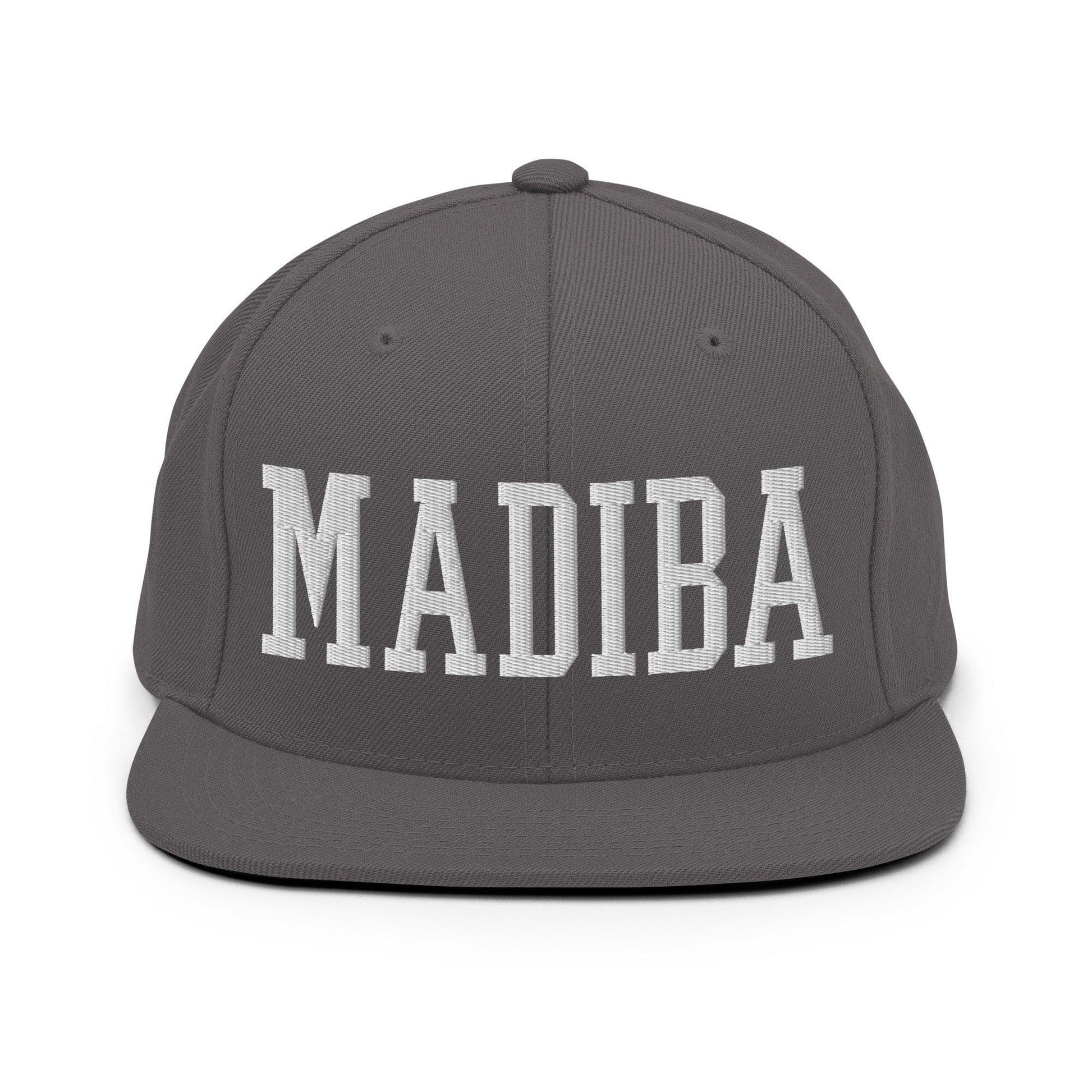 Nelson Mandela Madiba Block Snapback Hat Dark Grey
