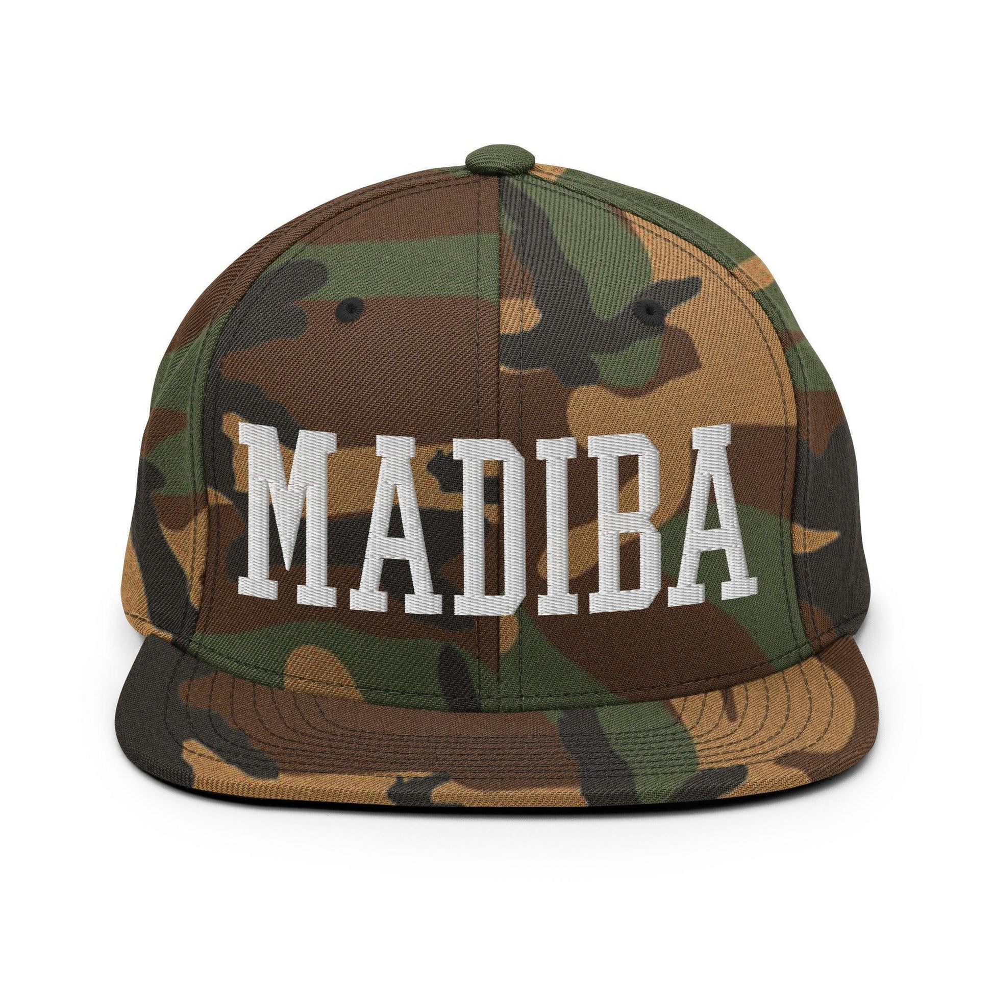 Nelson Mandela Madiba Block Snapback Hat Green Camo