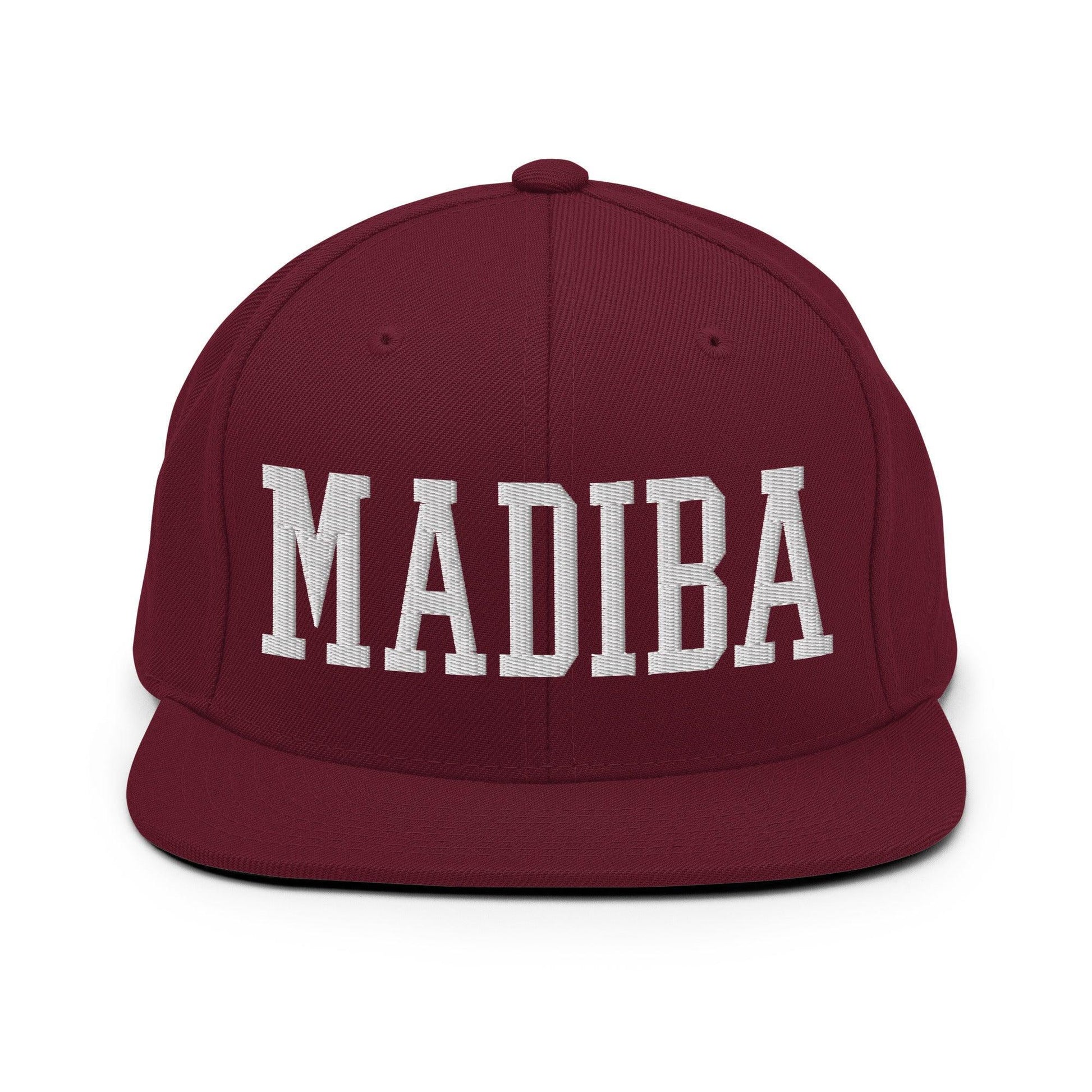 Nelson Mandela Madiba Block Snapback Hat Maroon
