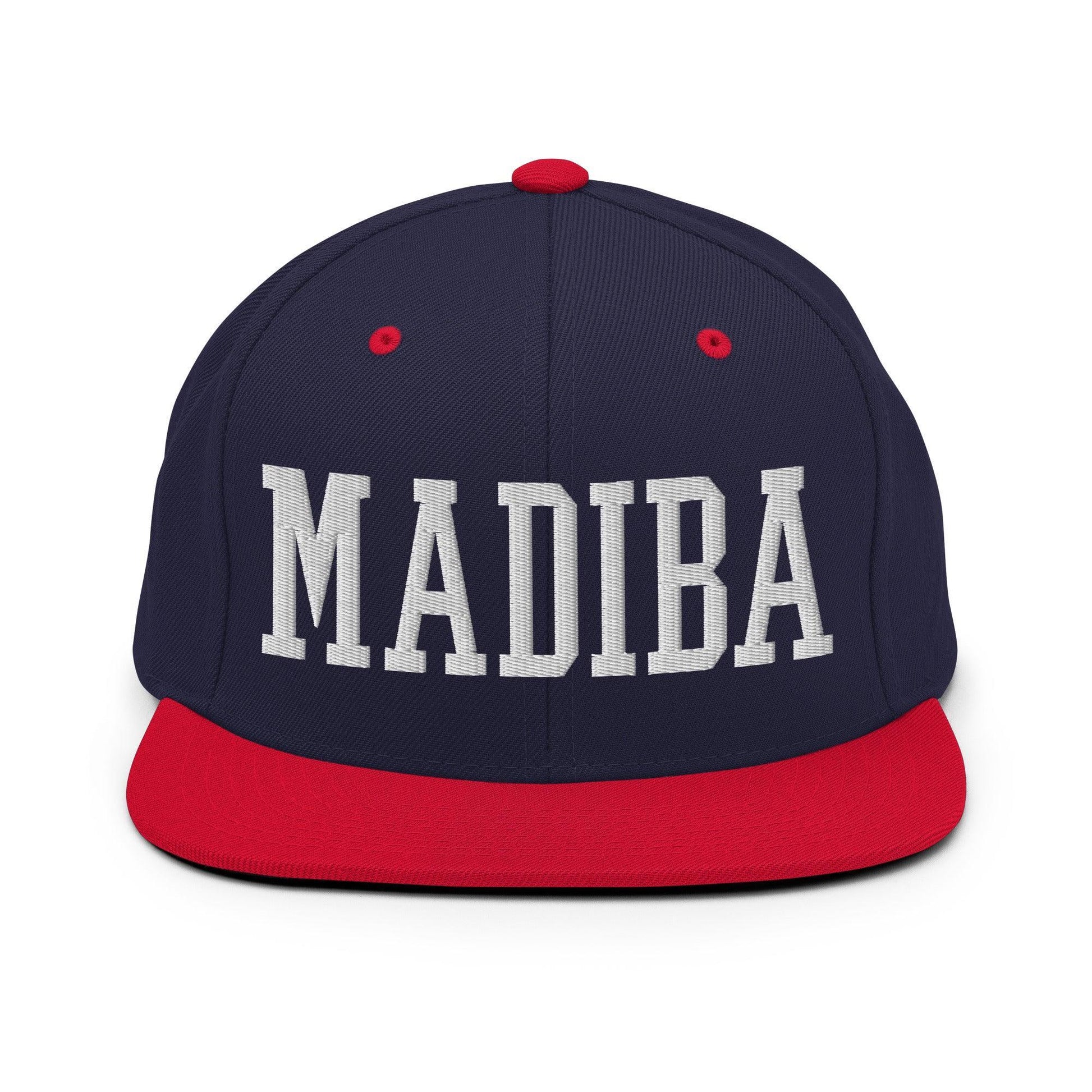 Nelson Mandela Madiba Block Snapback Hat Navy/ Red
