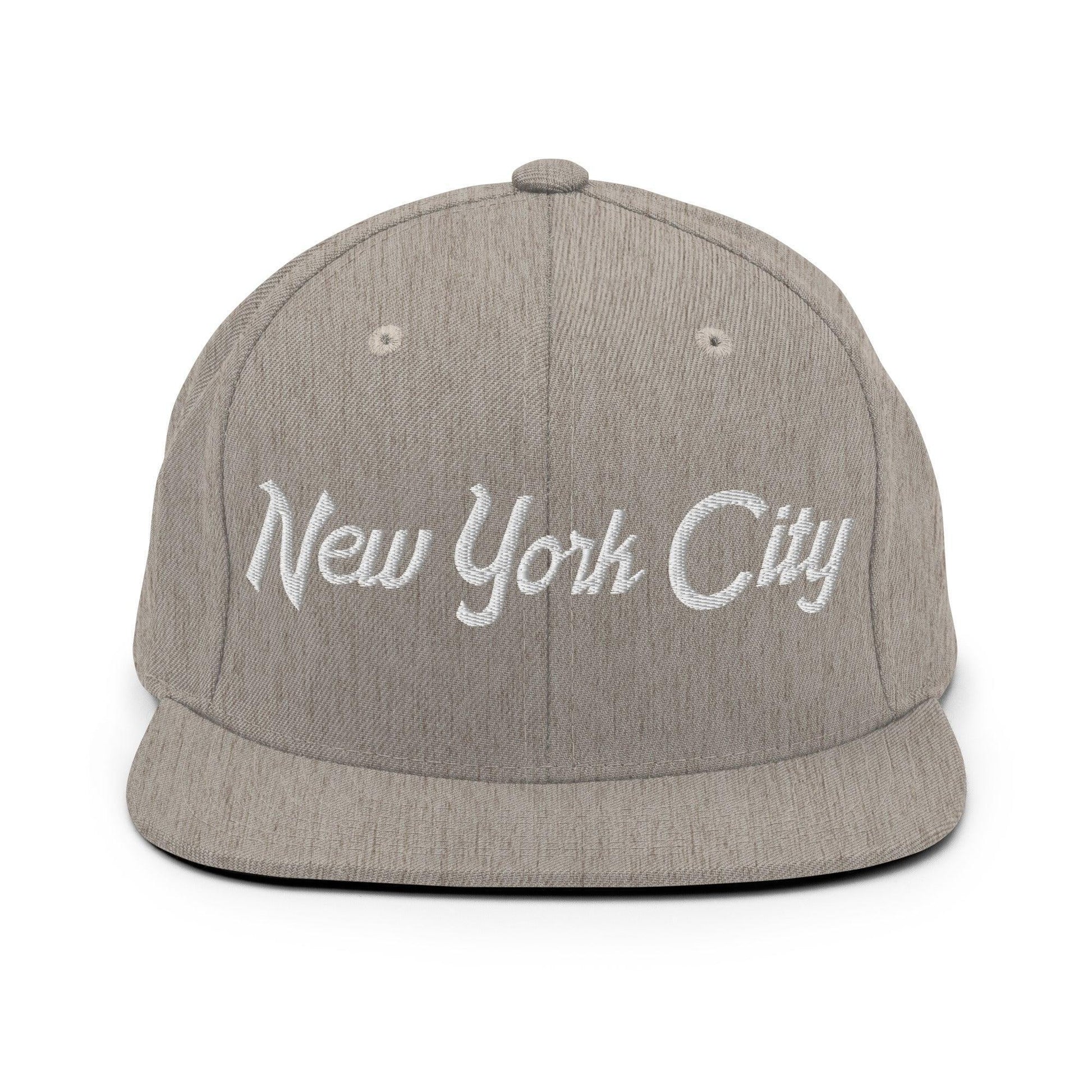 New York City Script Snapback Hat Heather Grey