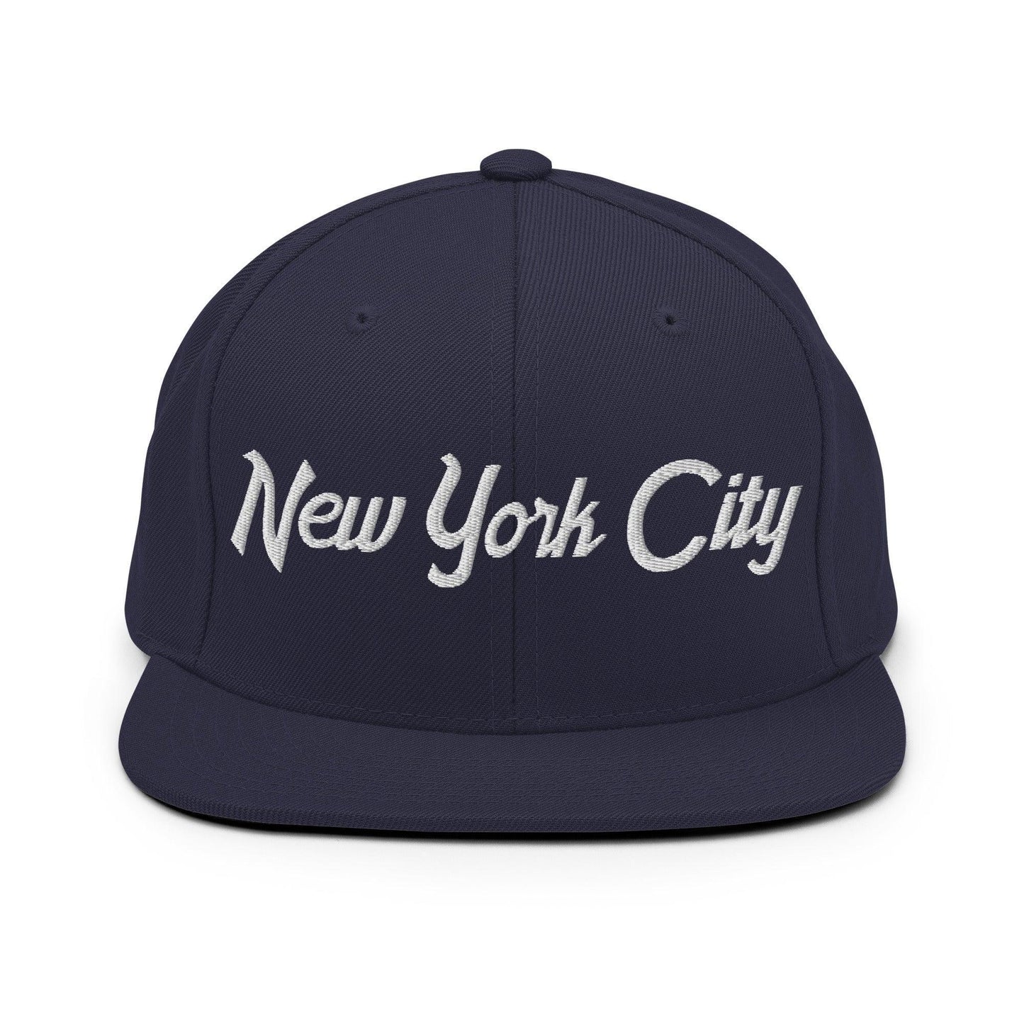 New York City Script Snapback Hat Navy