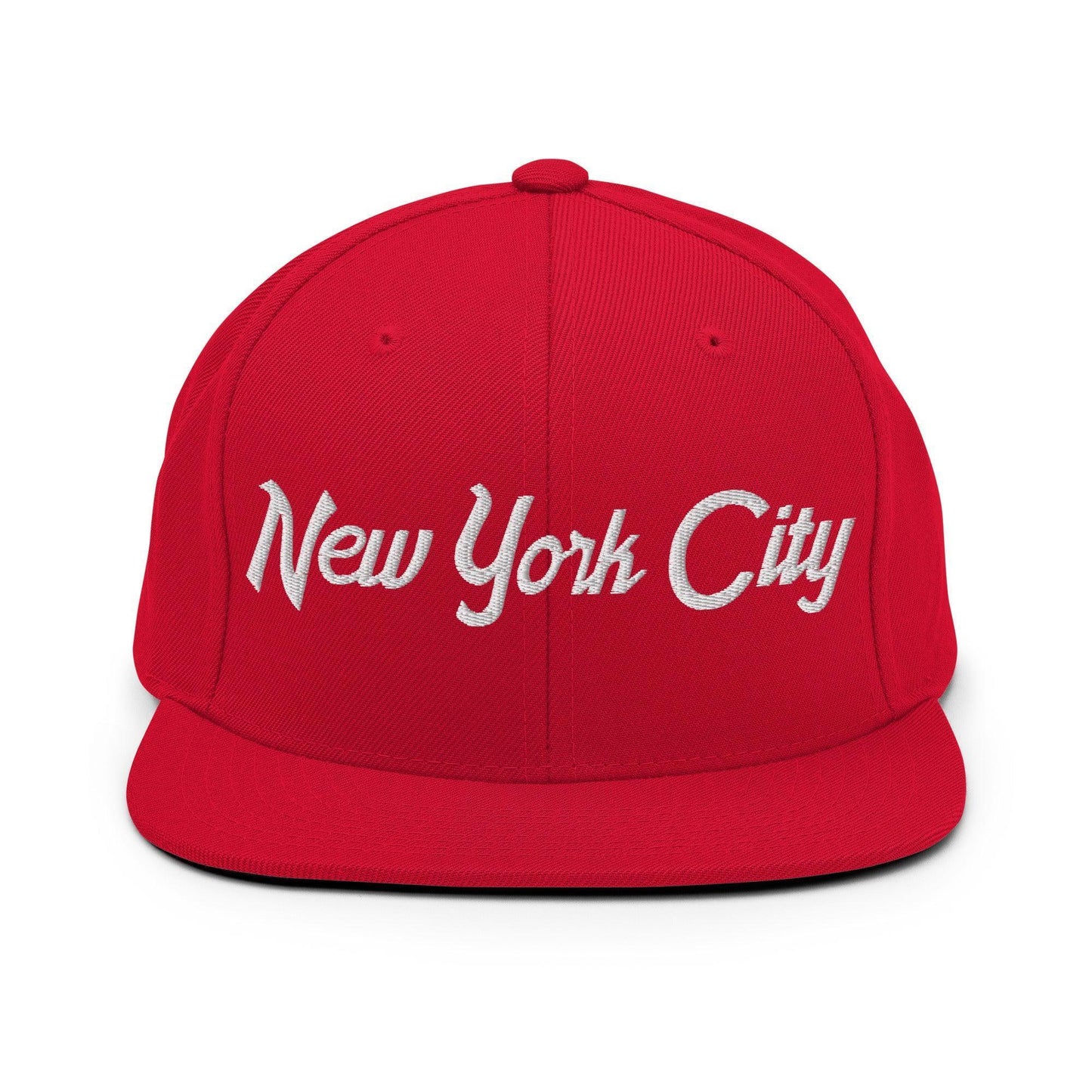 New York City Script Snapback Hat Red