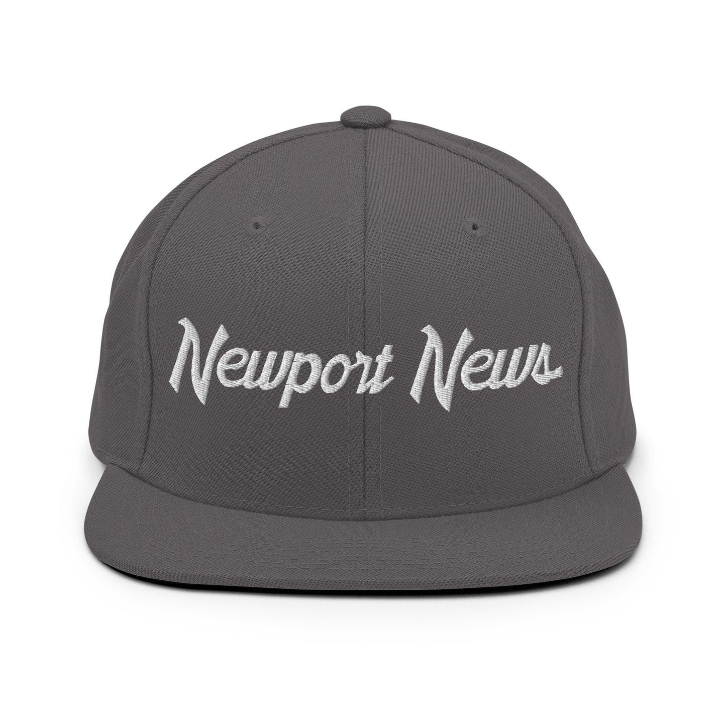 Newport News Script Snapback Hat Dark Grey