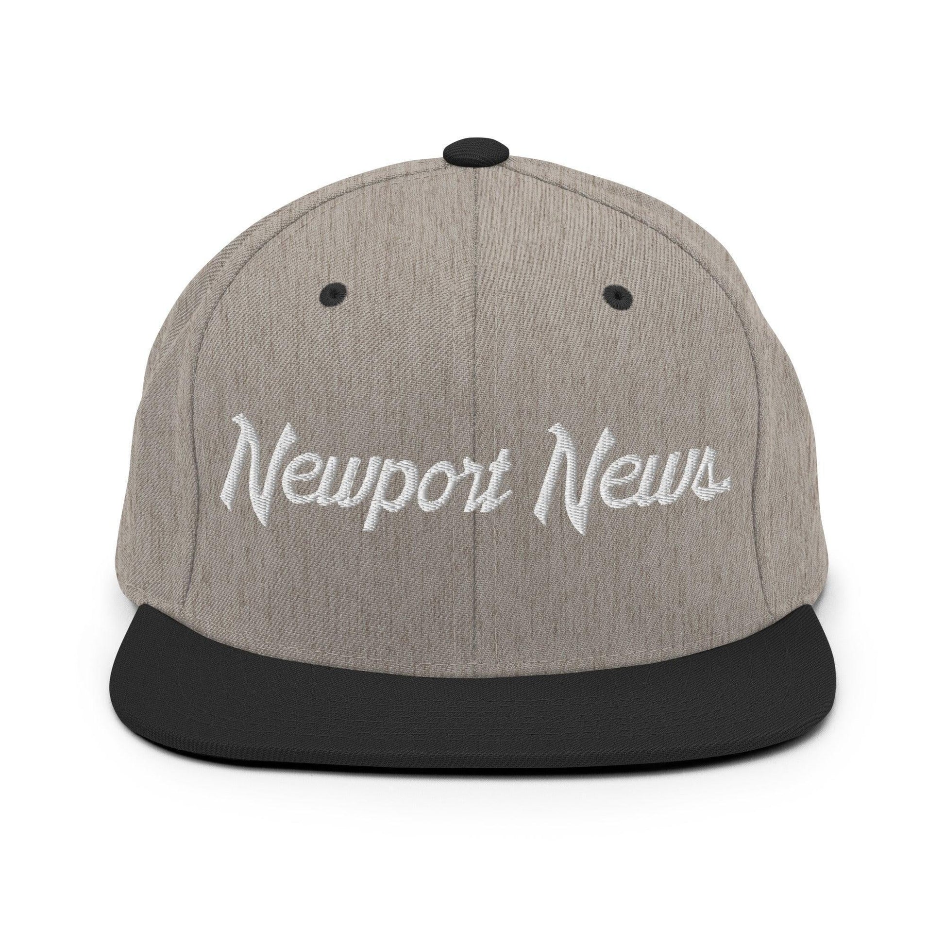 Newport News Script Snapback Hat Heather/Black