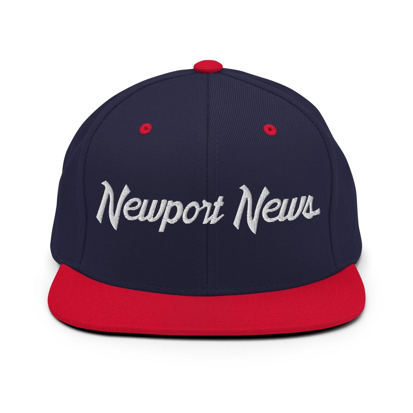 Newport News Script Snapback Hat Navy/ Red