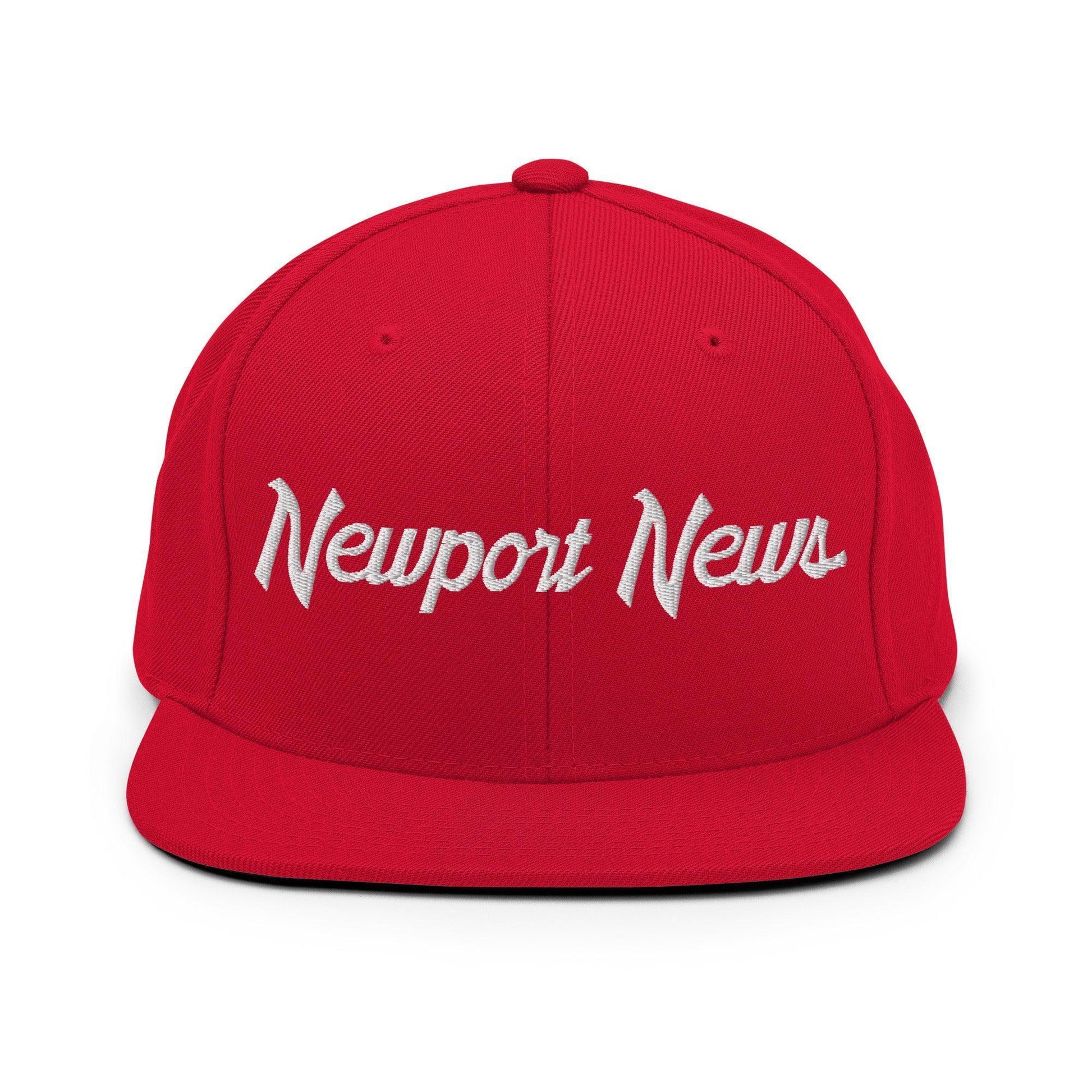 Newport News Script Snapback Hat Red