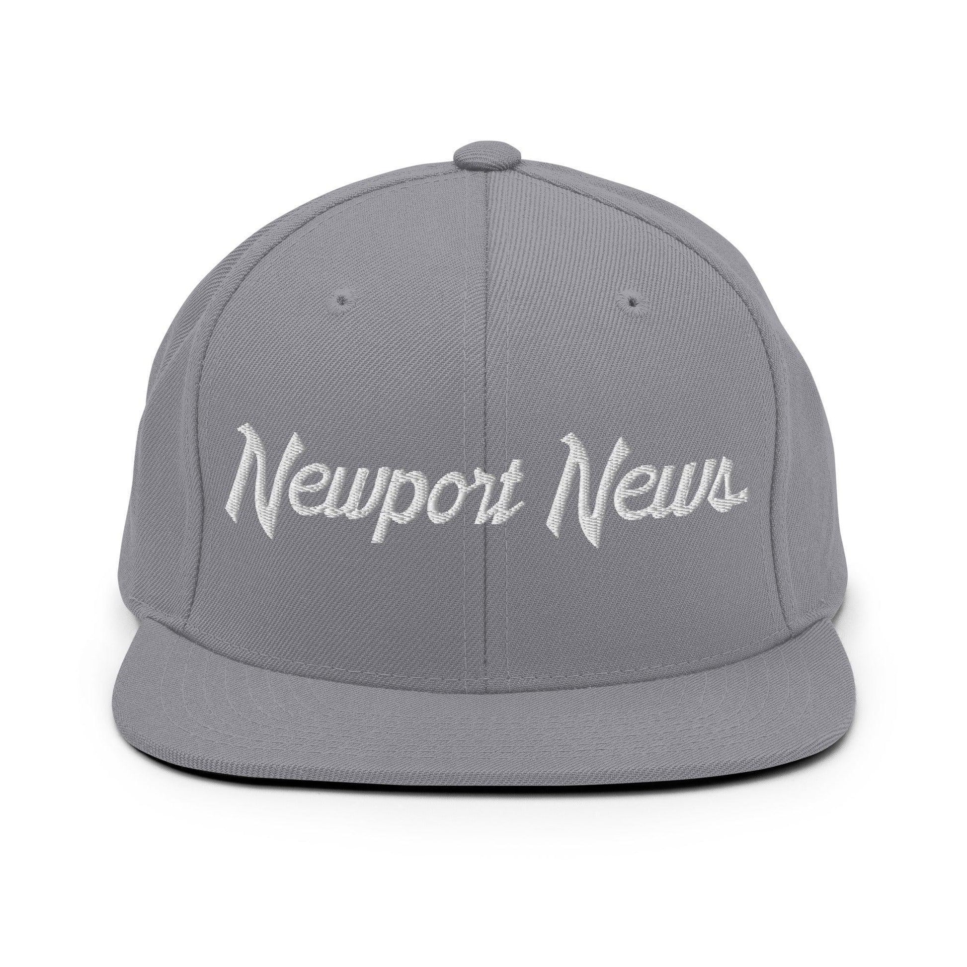 Newport News Script Snapback Hat Silver