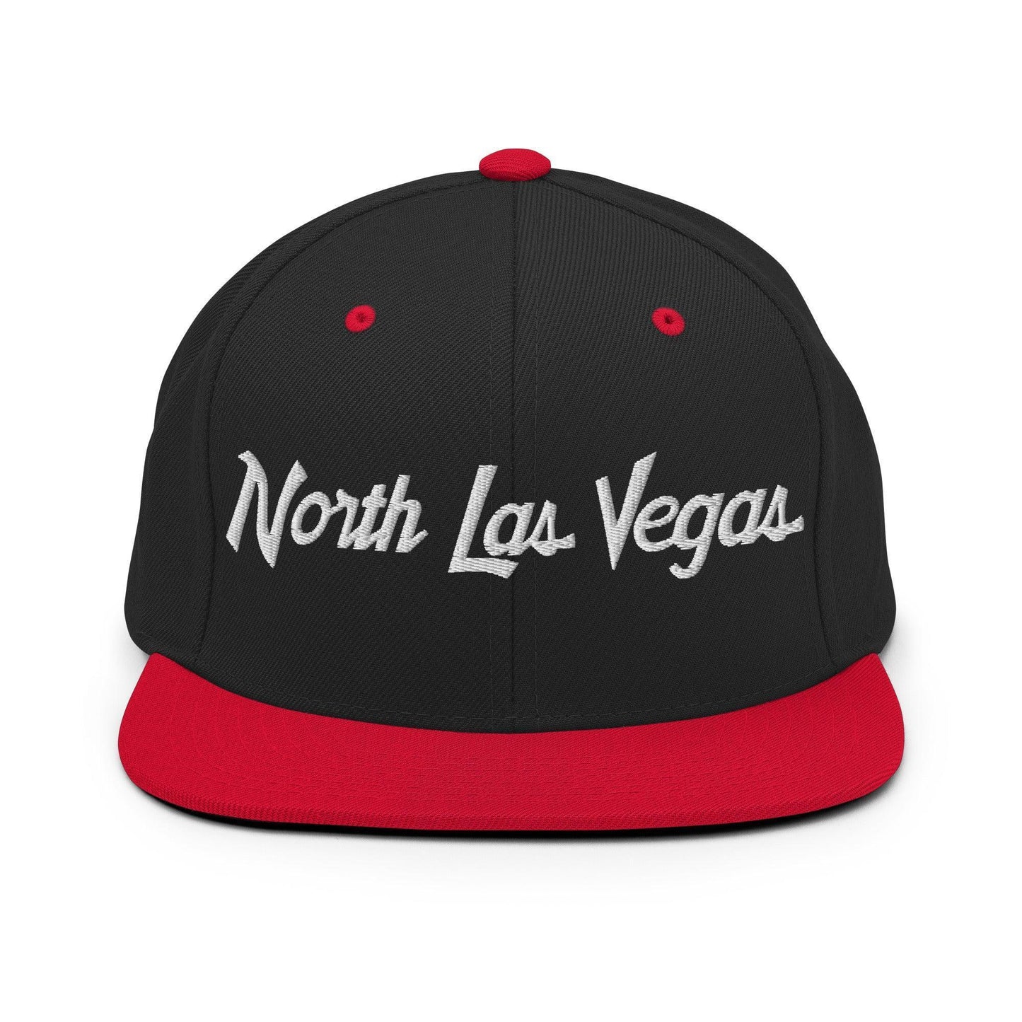 North Las Vegas Script Snapback Hat Black/ Red