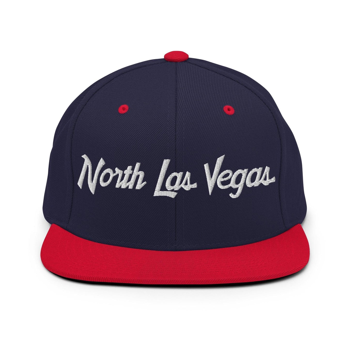 North Las Vegas Script Snapback Hat Navy/ Red