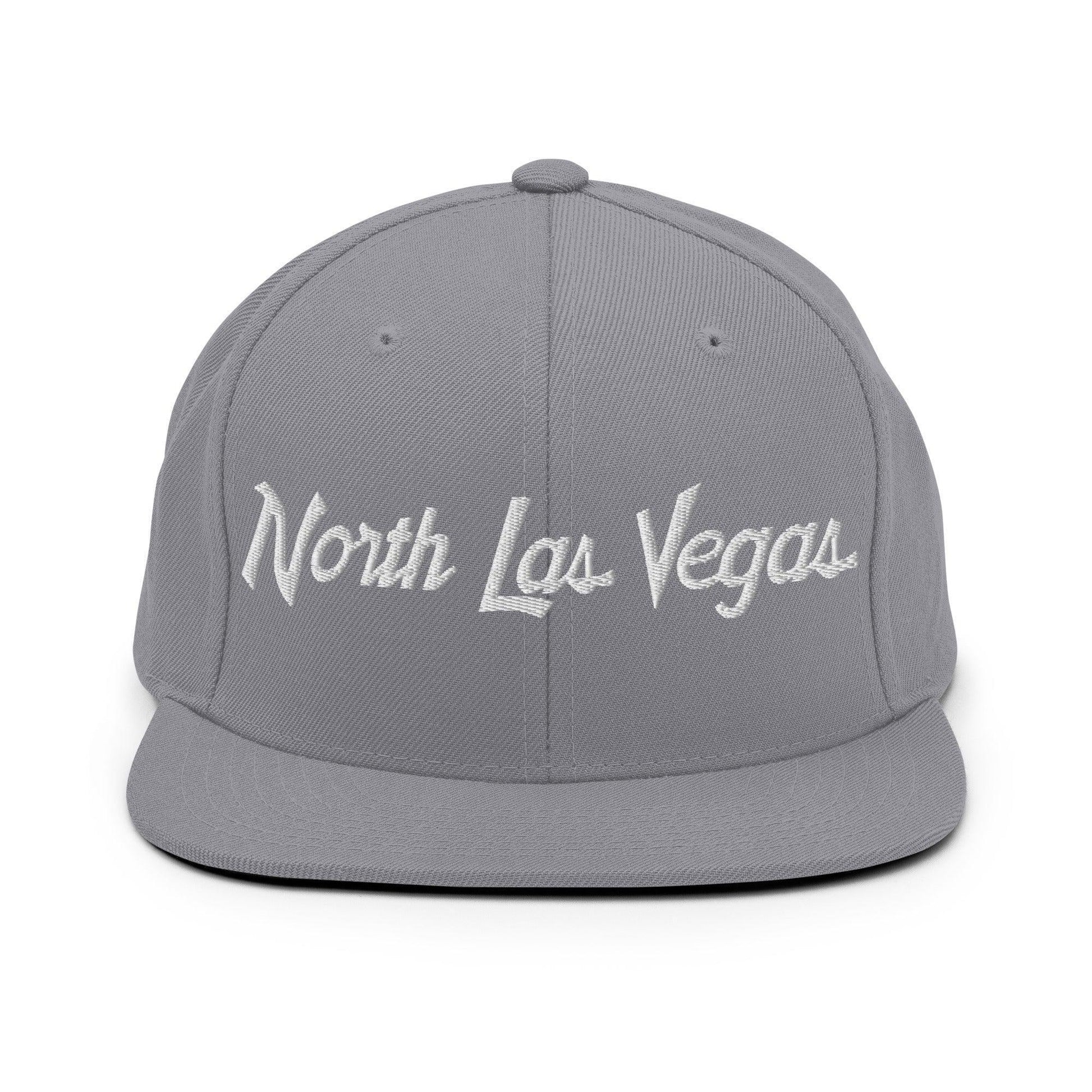North Las Vegas Script Snapback Hat Silver