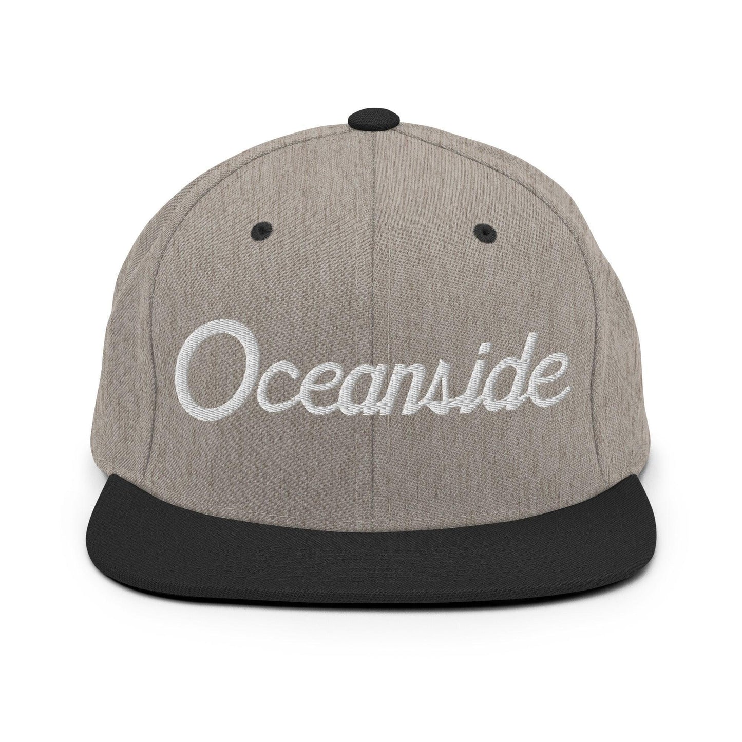 Oceanside Script Snapback Hat Heather/Black
