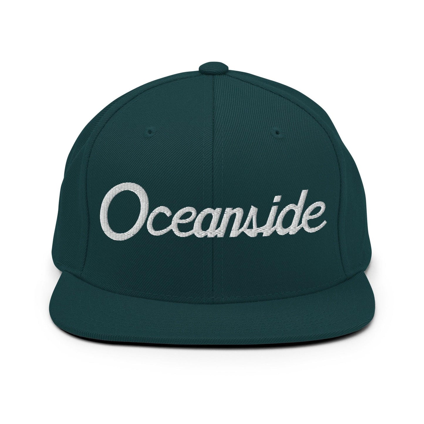 Oceanside Script Snapback Hat Spruce