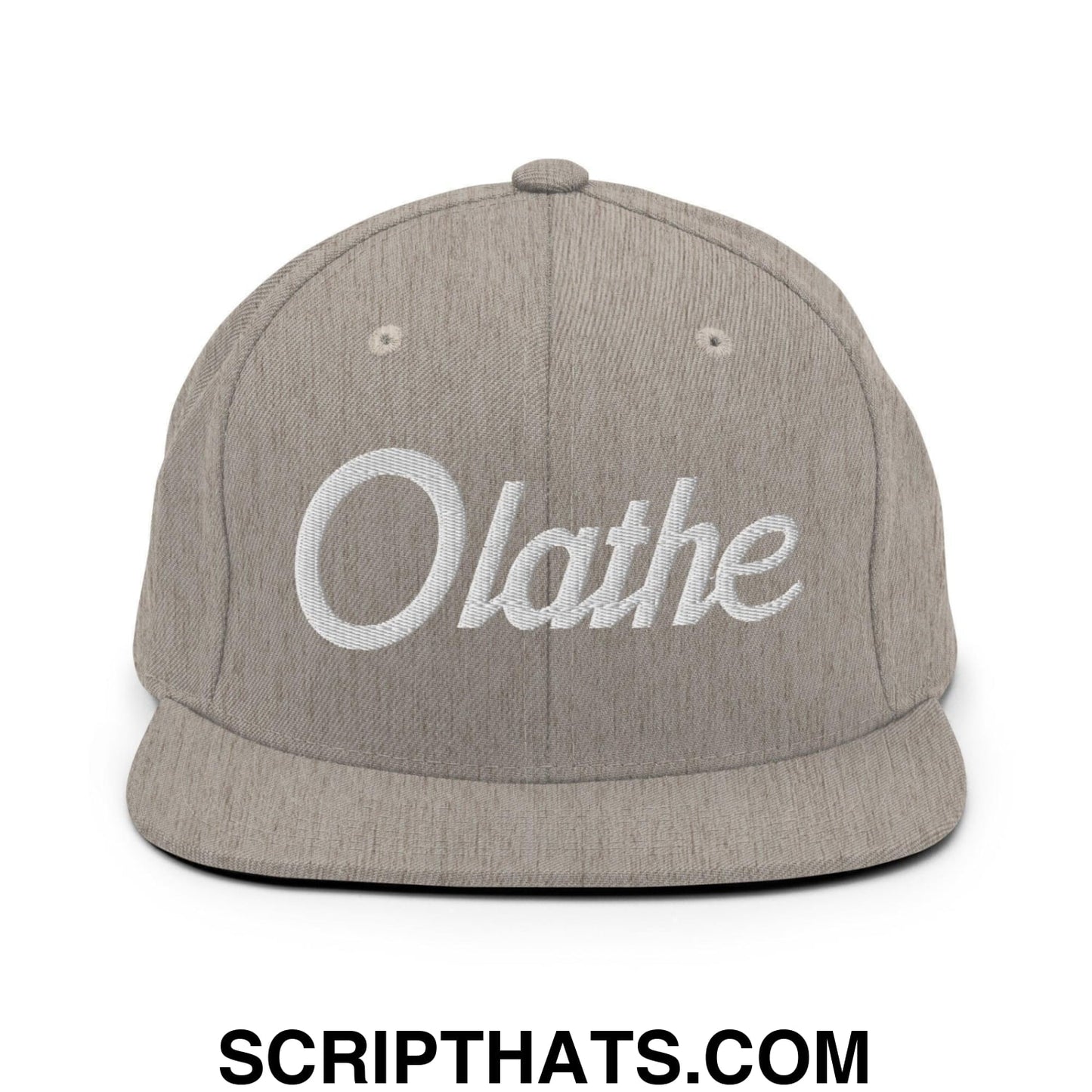 Olathe Script Snapback Hat Heather Grey