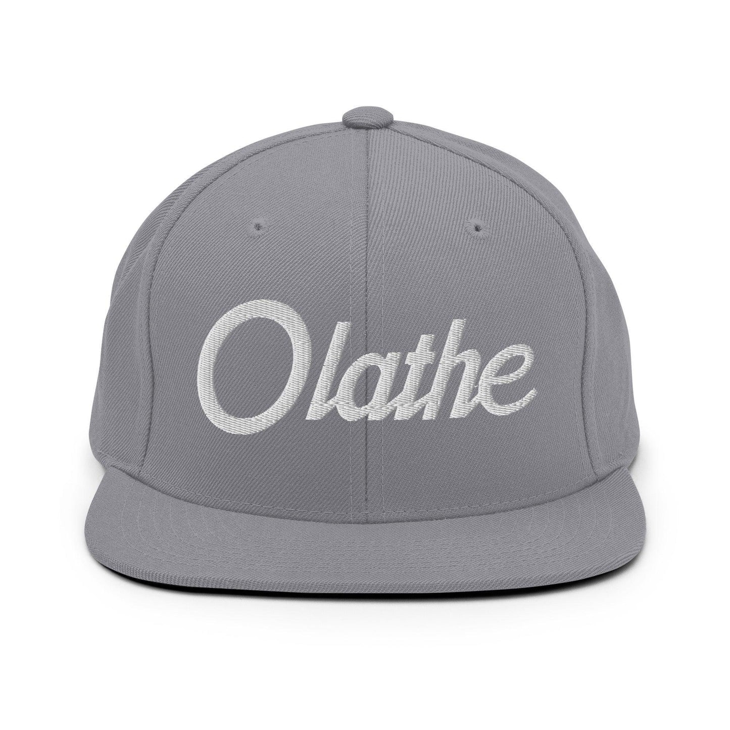 Olathe Script Snapback Hat Silver