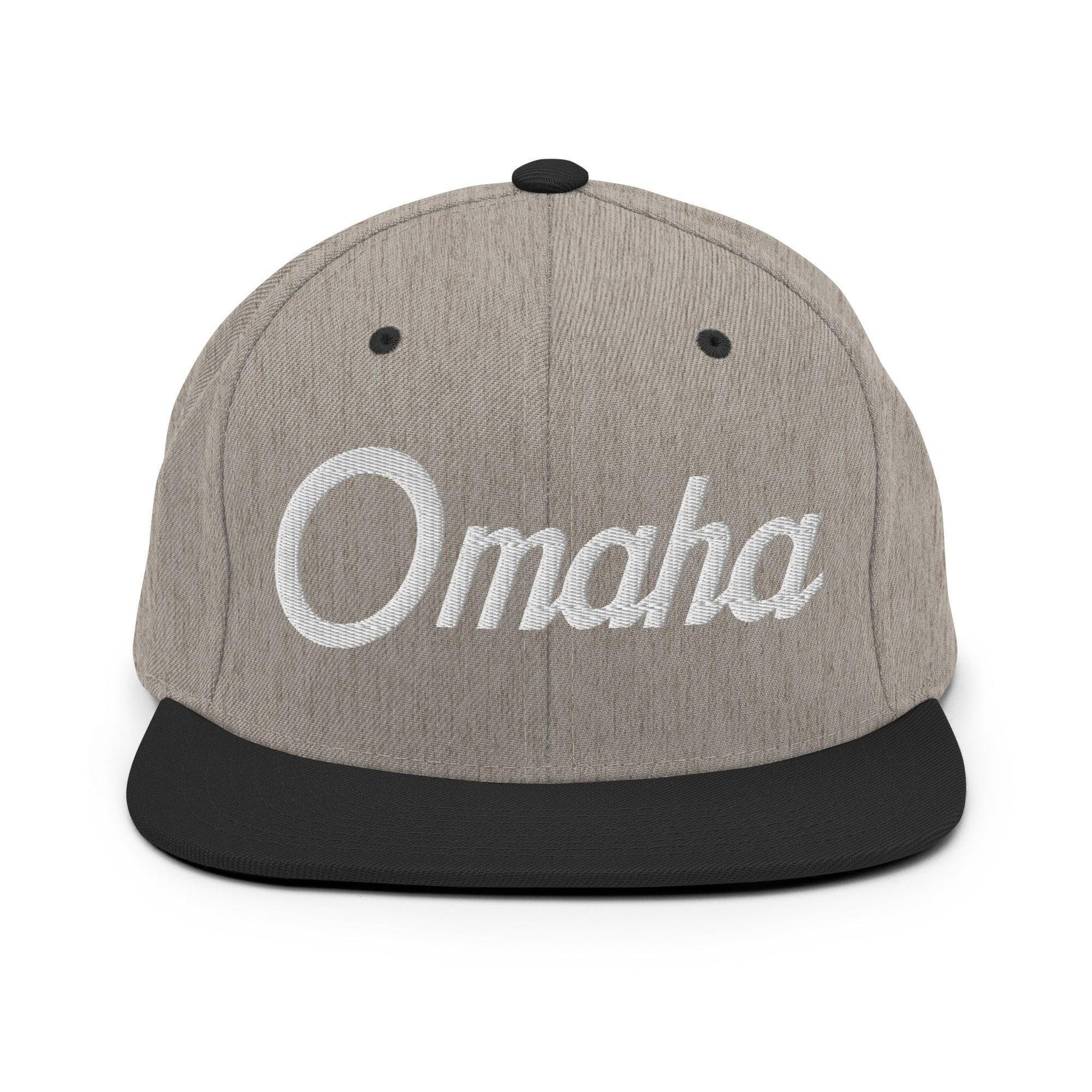 Omaha Script Snapback Hat Heather/Black