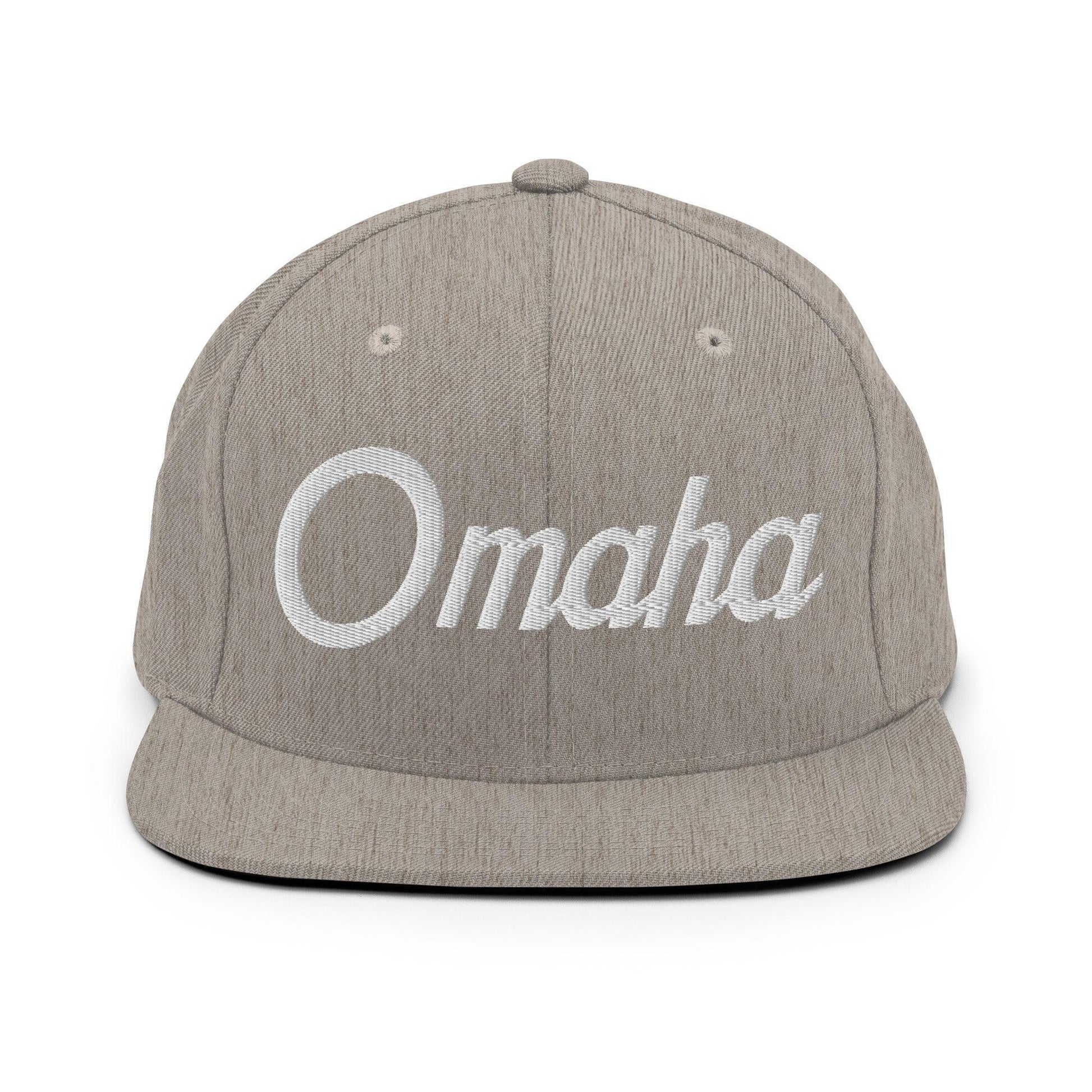 Omaha Script Snapback Hat Heather Grey