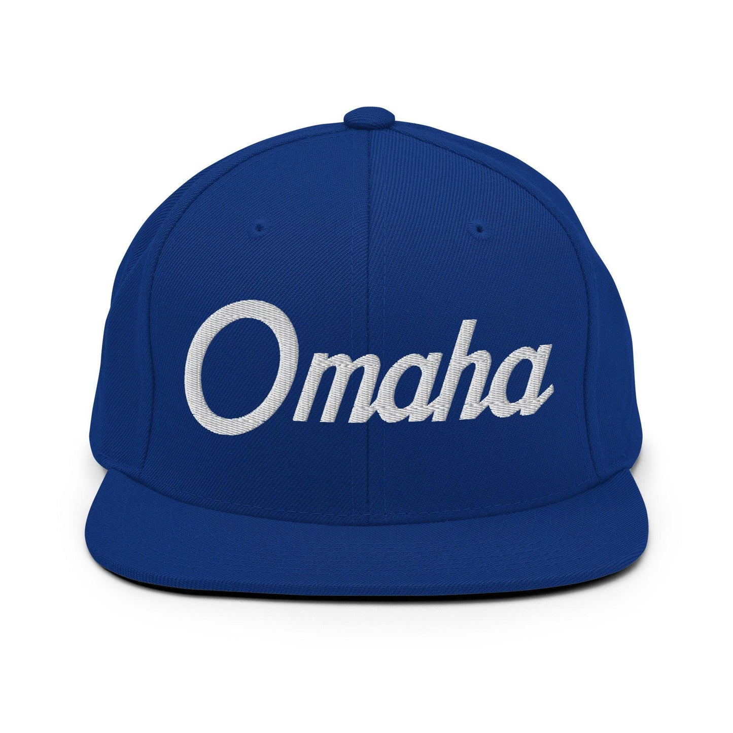 Omaha Script Snapback Hat Royal Blue