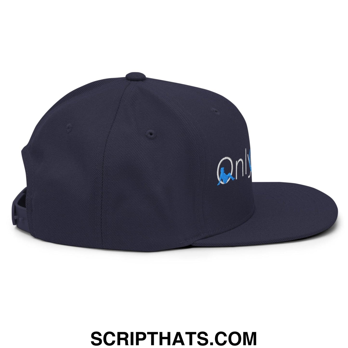 Only Dads Embroidered Flat Bill Brim Snapback Hat Navy