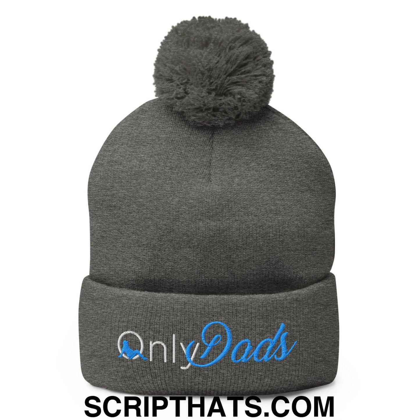 Only Dads Embroidered Knit Pom Pom Beanie Dark Heather Grey