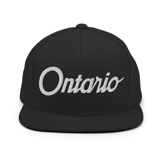Ontario Script Snapback Hat Black