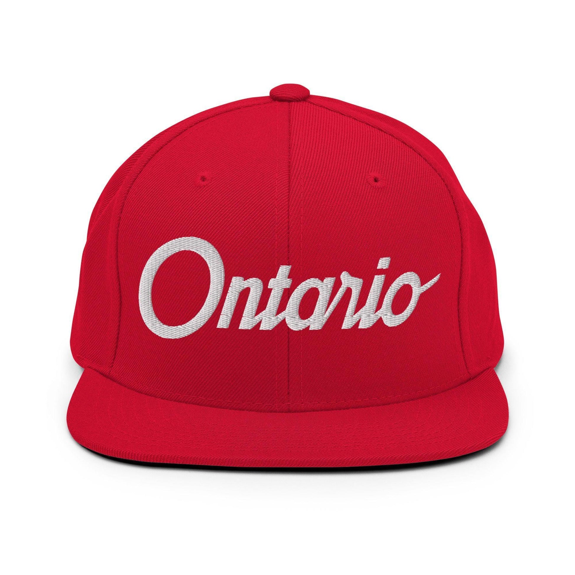 Ontario Script Snapback Hat Red