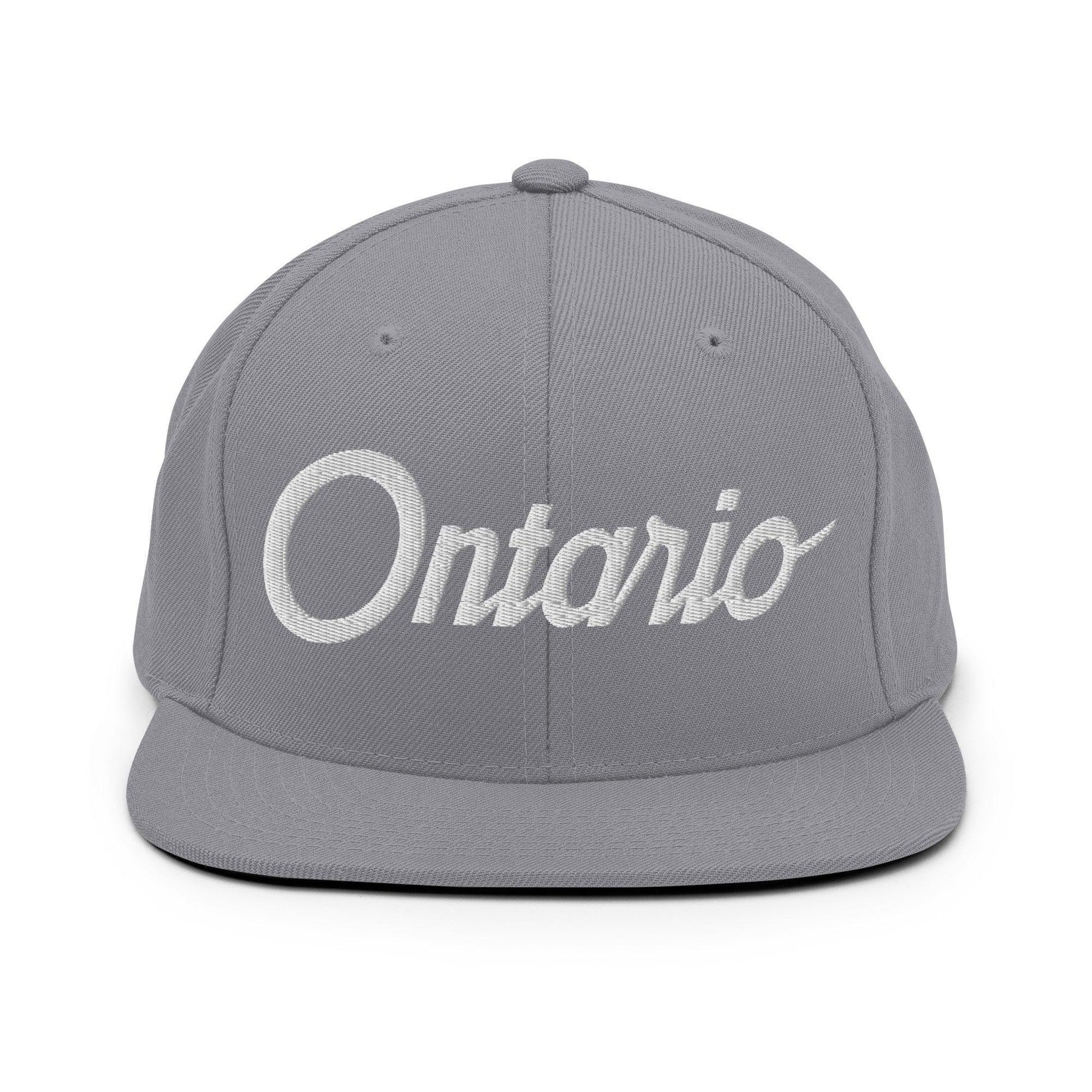 Ontario Script Snapback Hat Silver
