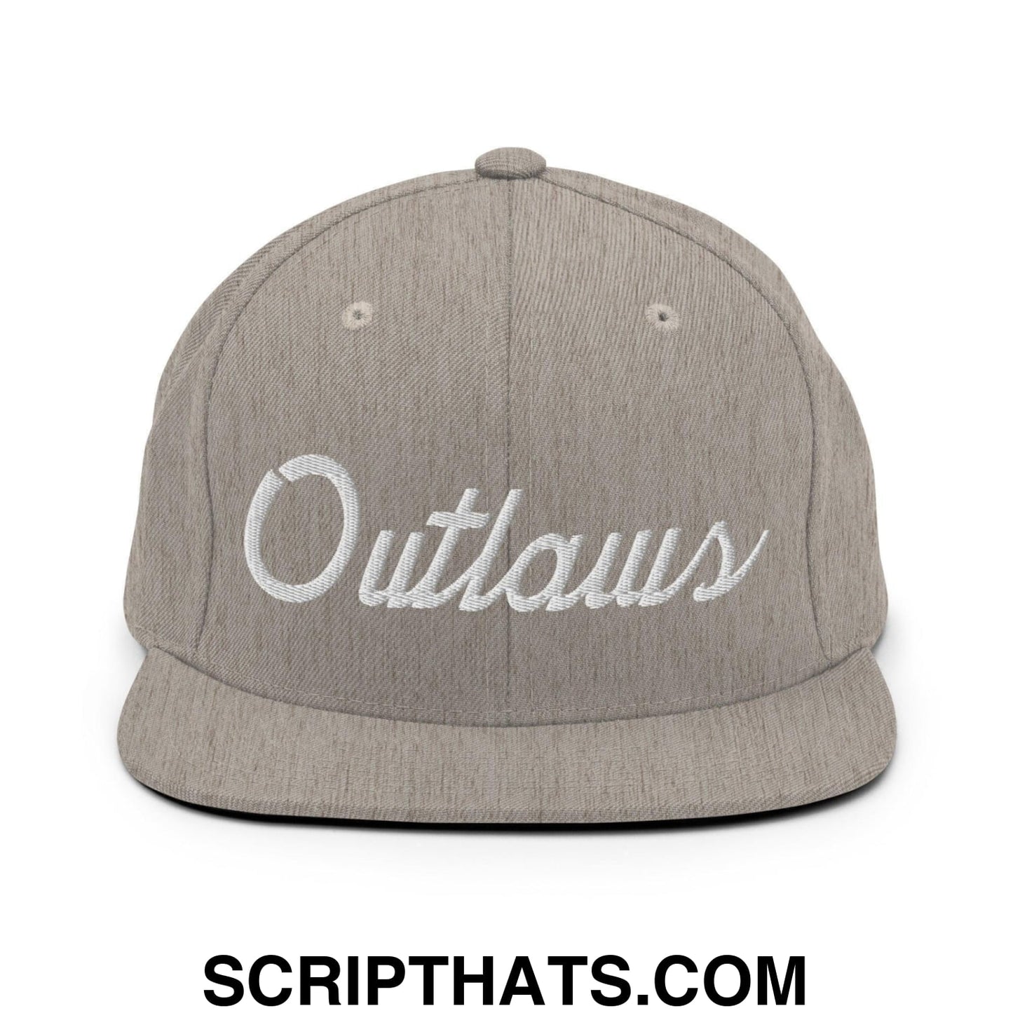 Outlaws School Mascot Script Snapback Hat Heather Grey