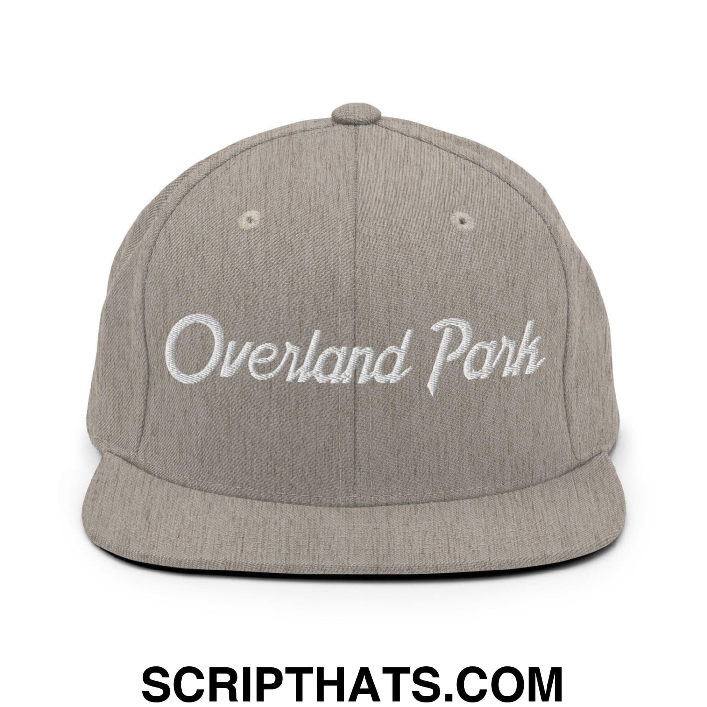 Overland Park Script Snapback Hat Heather Grey