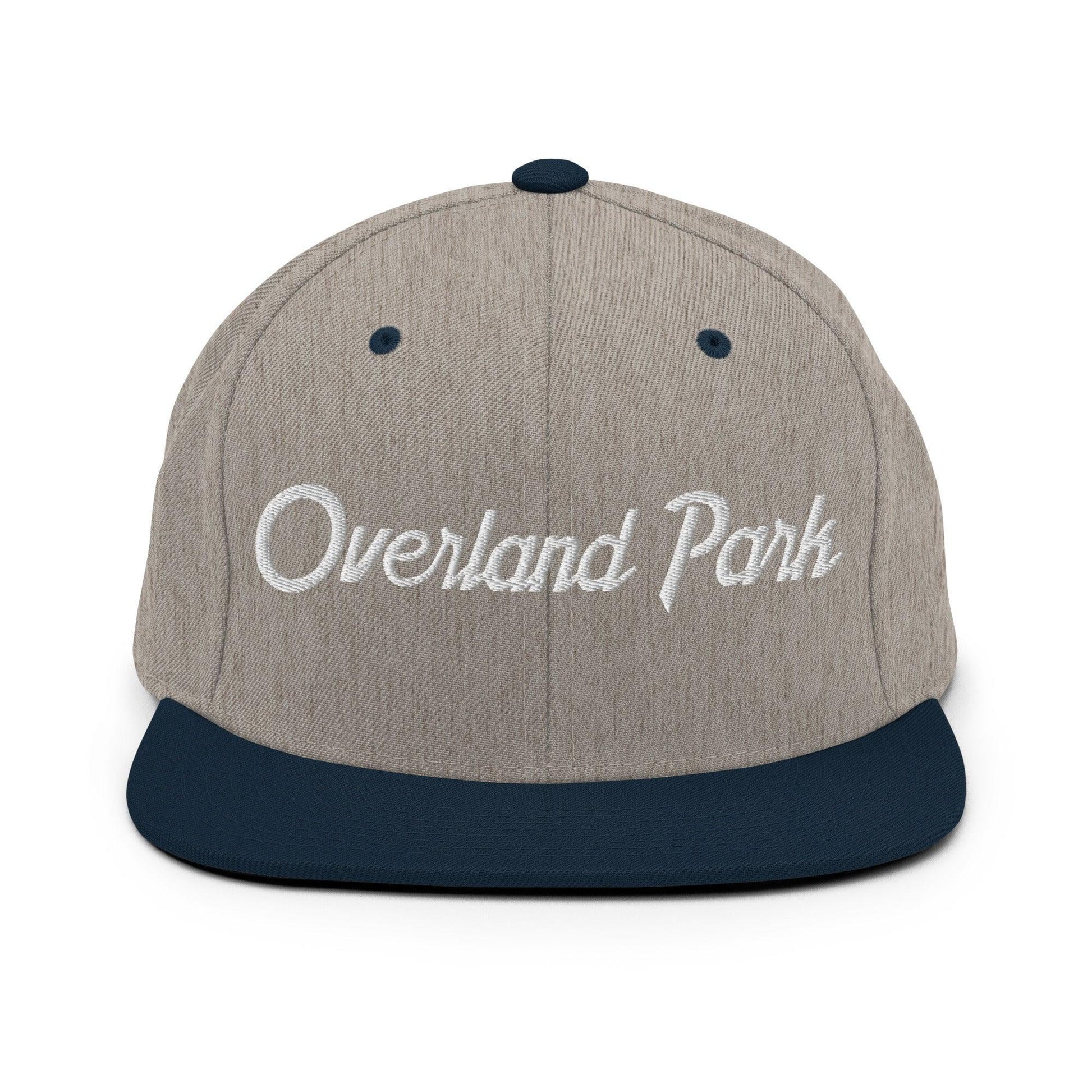 Overland Park Script Snapback Hat Heather Grey/ Navy